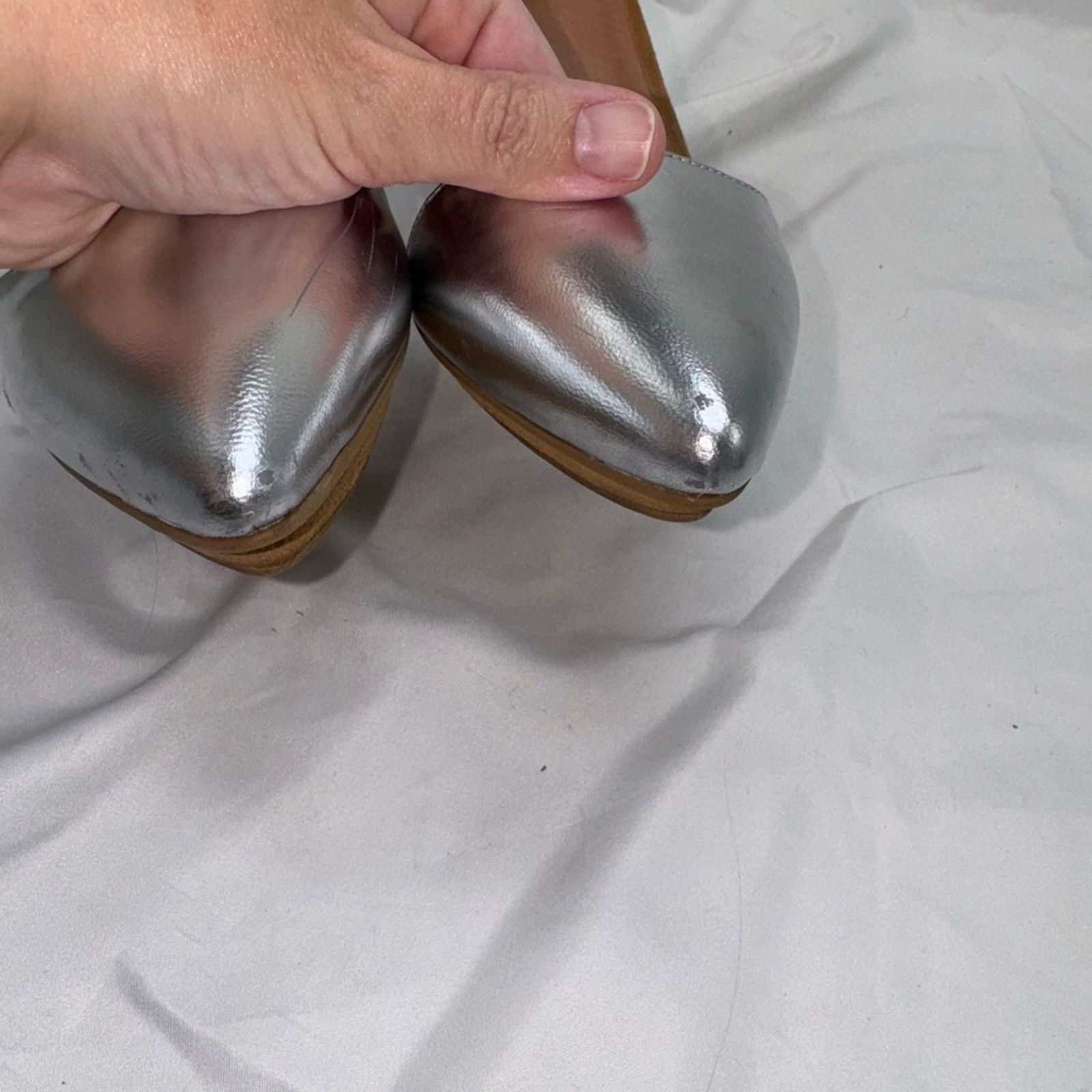 Jeffrey Campbell Jeffrey Campbell for Free People Silver and Tan Heels Size US 8.5 / IT 38.5 - 2 Thumbnail