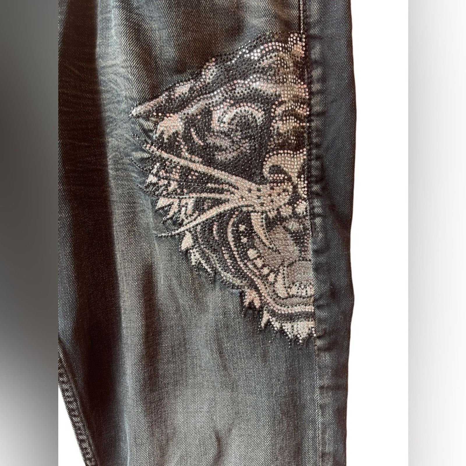 Ed Hardy Ed hardy By Christian Audigier jeans Sz 36x32 Silver Tiger Size US 36 / EU 52 - 3 Thumbnail