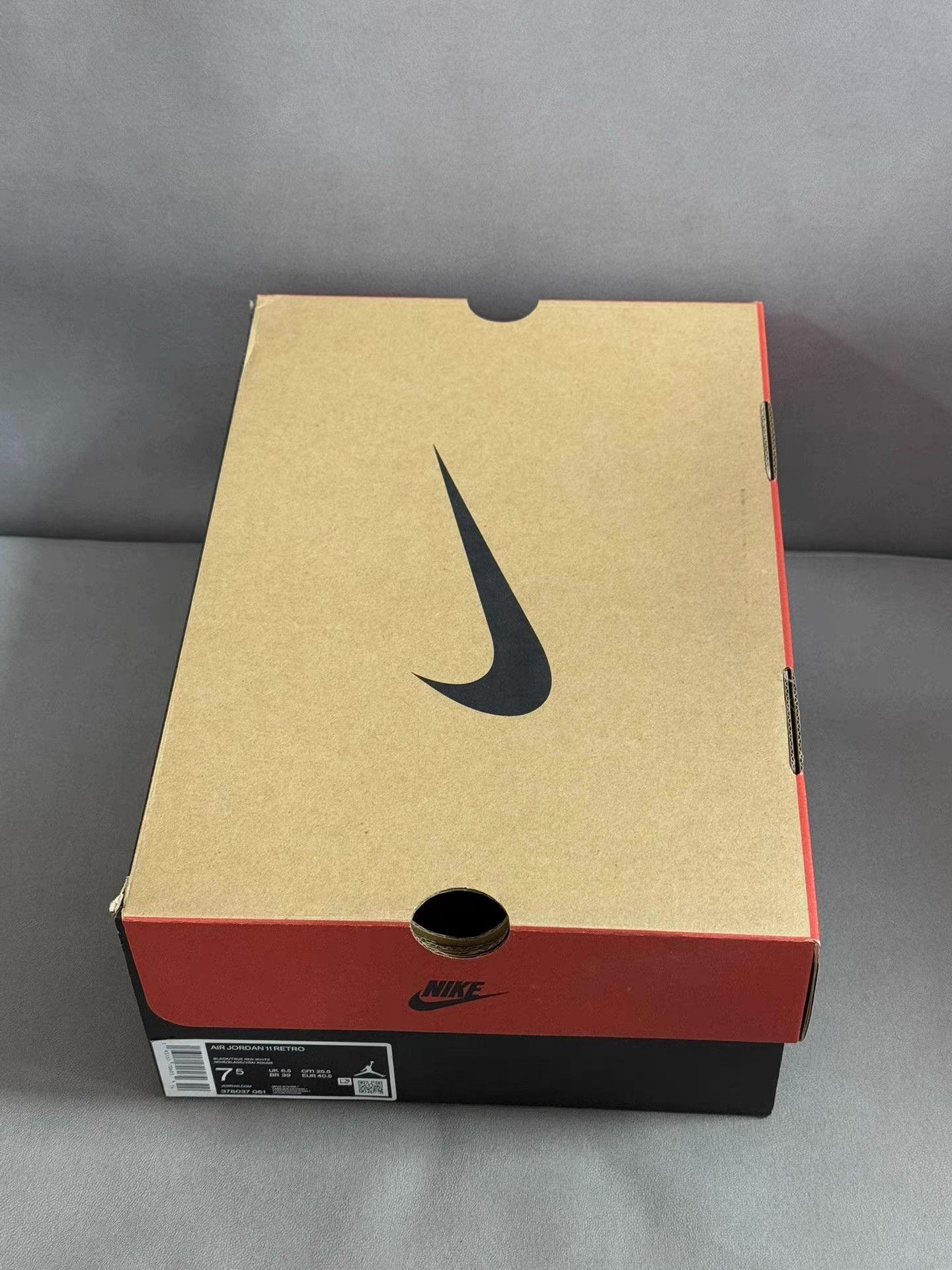 Nike Air Jordan 11 Playoffs Black Red patent leather Ｑ20 Size US 7.5 / EU 40-41 - 8 Thumbnail
