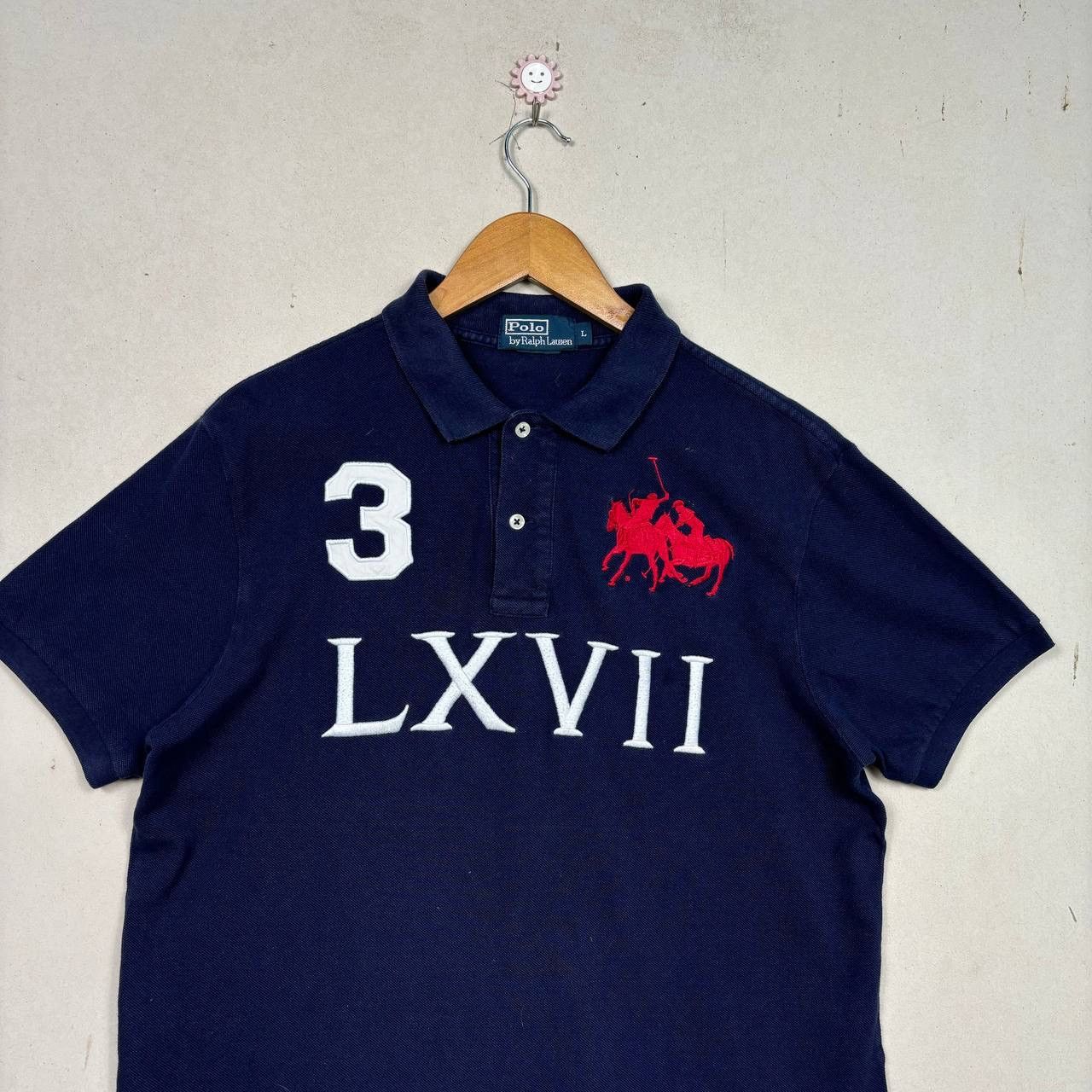 Polo Ralph Lauren Vtg Polo Ralph Lauren LXVII Big Pony Polo Shirt Navy Large Size US L / EU 52-54 / 3 - 3 Thumbnail