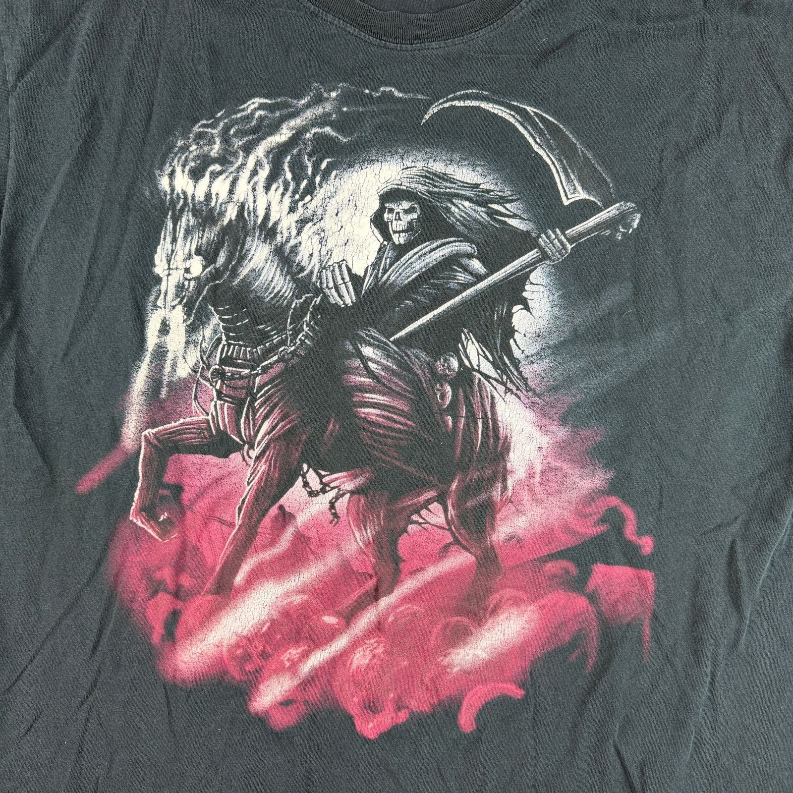 Gildan Vintage Grim Reaper Shirt Reaper Horse Y2K Size XL Size US XL / EU 56 / 4 - 2 Thumbnail