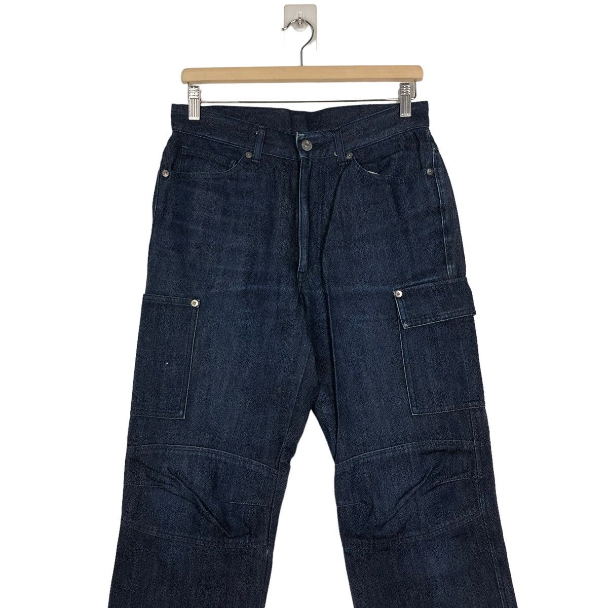 Issey Miyake 🔥Vintage Indigo Blue Denim Bush Pants Pocket Monkey Japan Size US 29 - 4 Thumbnail