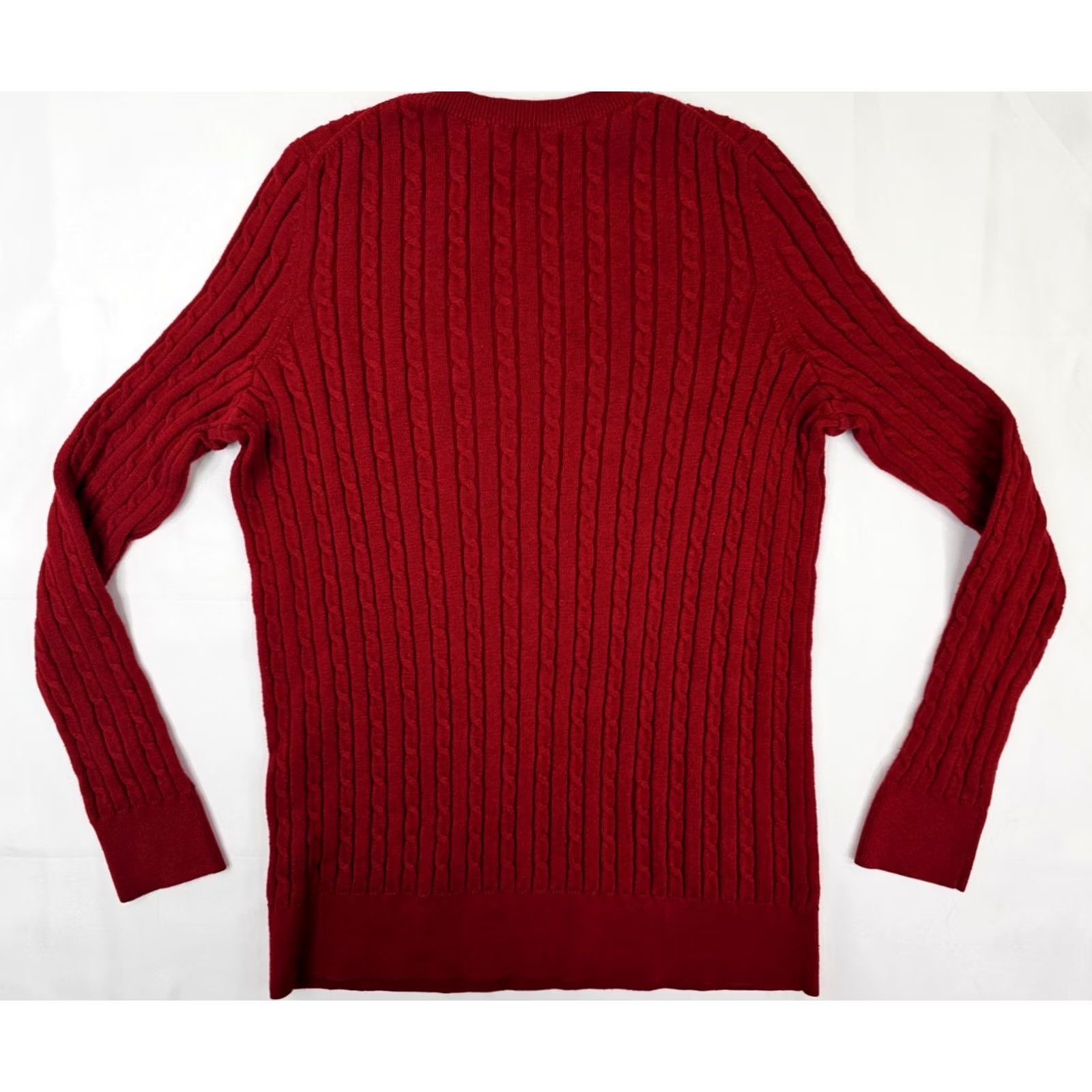 Talbots Talbots Cable Knit Wool Blend Pullover Sweater Women XP (XS Petite) Red EUC Crew Neck Long Sleeve Knits Knots 90s? Size XS / US 0-2 / IT 36-38 - 7 Thumbnail