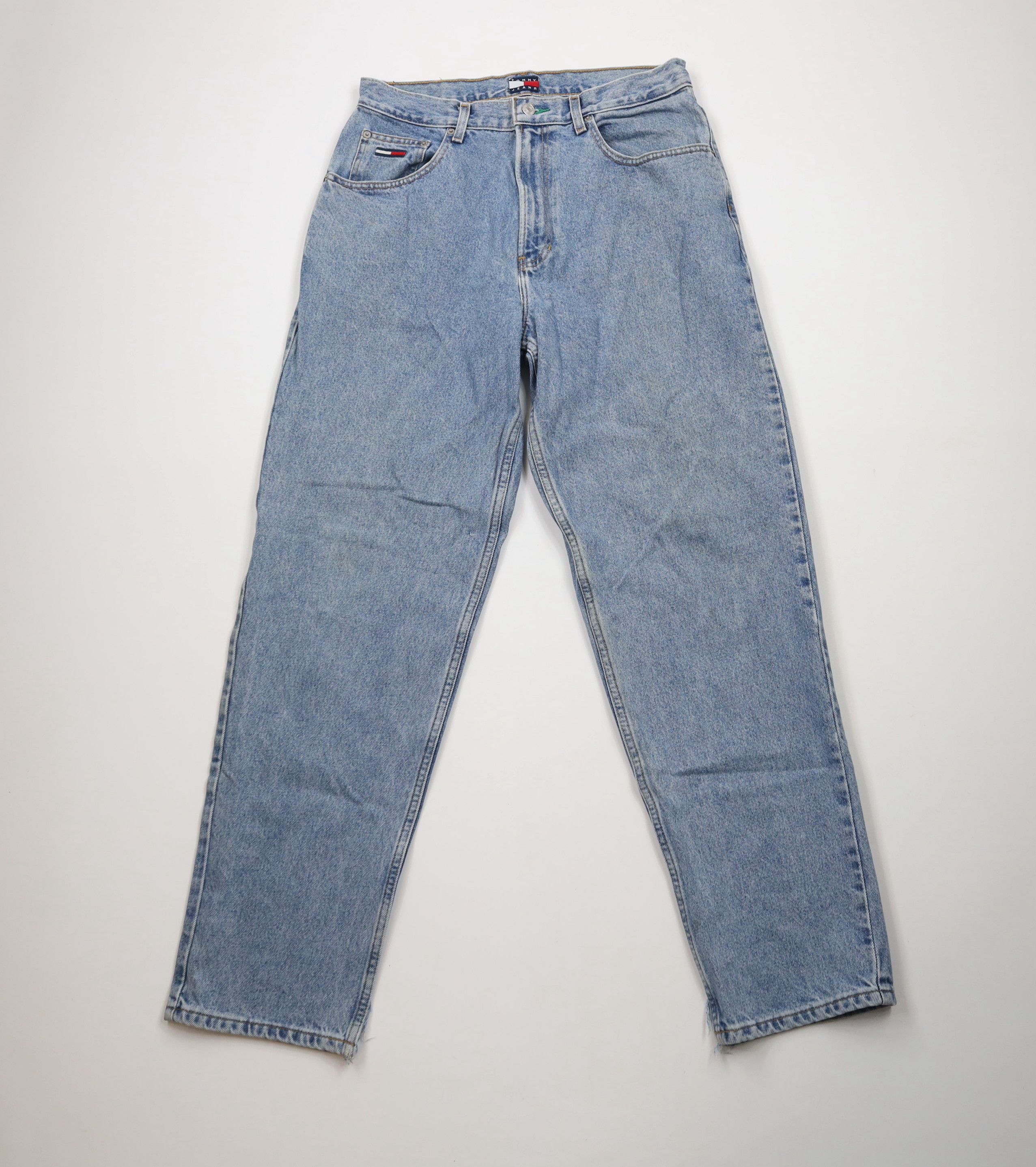 Tommy Hilfiger × Vintage Vintage 90s Tommy Hilfiger Spell Out Baggy Fit Denim Jeans Size US 32 / EU 48 - 1 Thumbnail