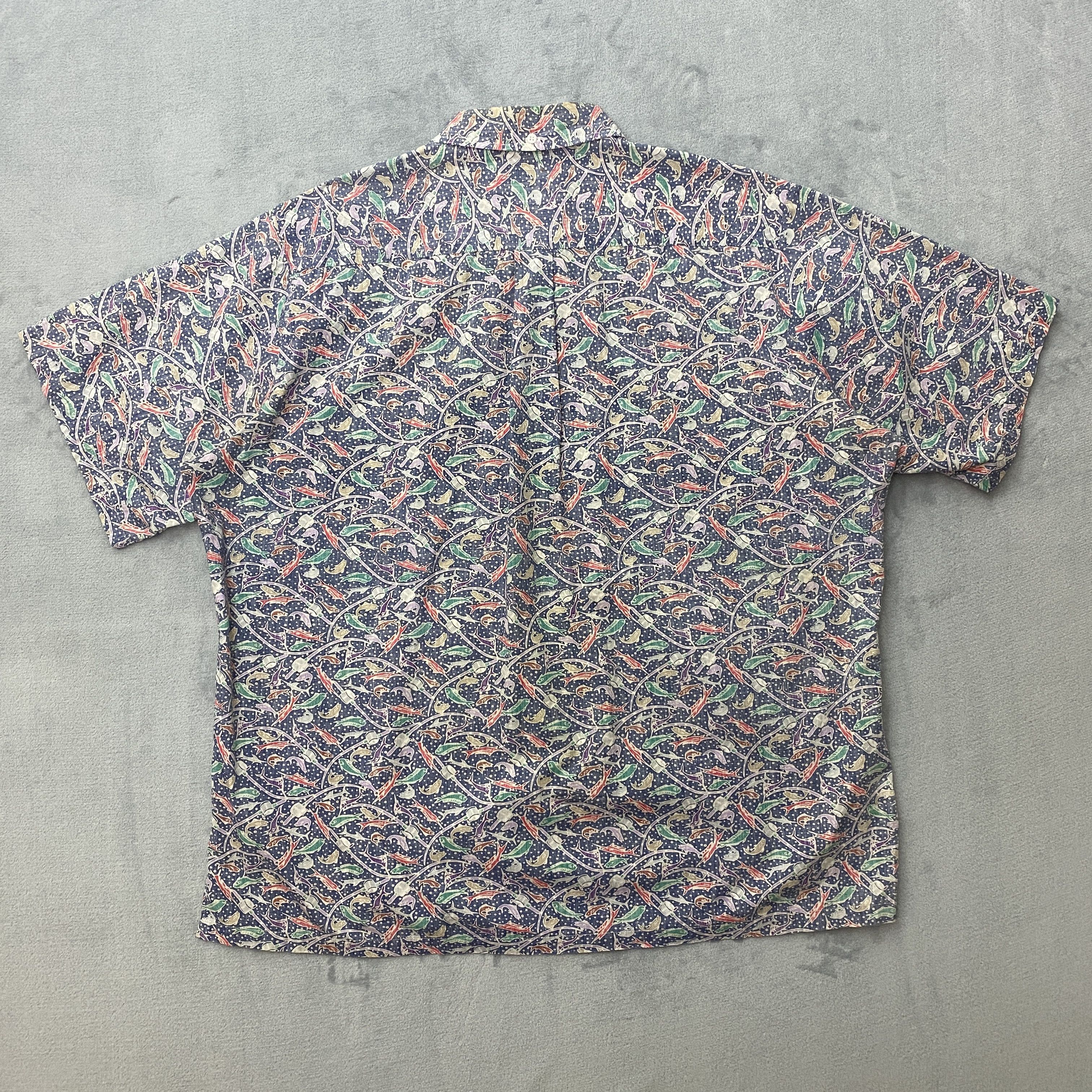 Vintage KAHALA Men 2XL SALTWATER FISH SCHOOL Short Sleeve Camp Size US XXL / EU 58 / 5 - 9 Thumbnail