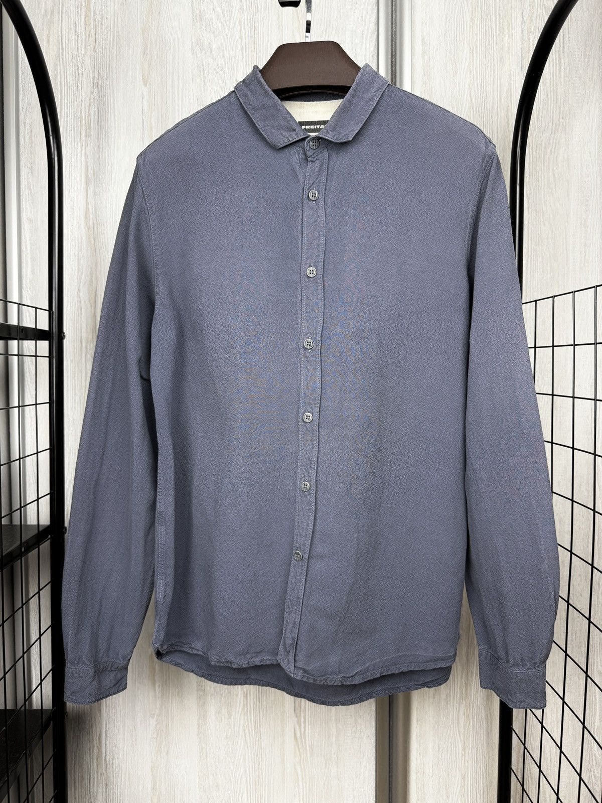 Freitag Freitag Blue Linen Modal E783 Mens Shirt Size US L / EU 52-54 / 3 - 2 Thumbnail