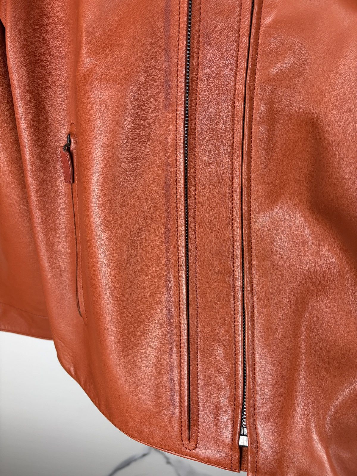 Gucci Gucci Tom Ford Double Zip Rider Leather Jacket Orange Size US M / EU 48-50 / 2 - 7 Thumbnail
