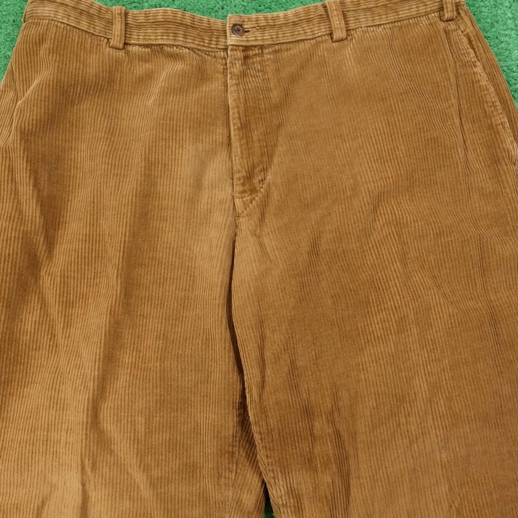 Brooks Brothers Brooks Brothers Pants Mens 38x32 Brown Corduroy Dress Pants Flat Front Straight Leg, Regular, Zip, Pockets, Solid, 100% Cotton, Brown, Mens Size US 38 / EU 54 - 2 Thumbnail