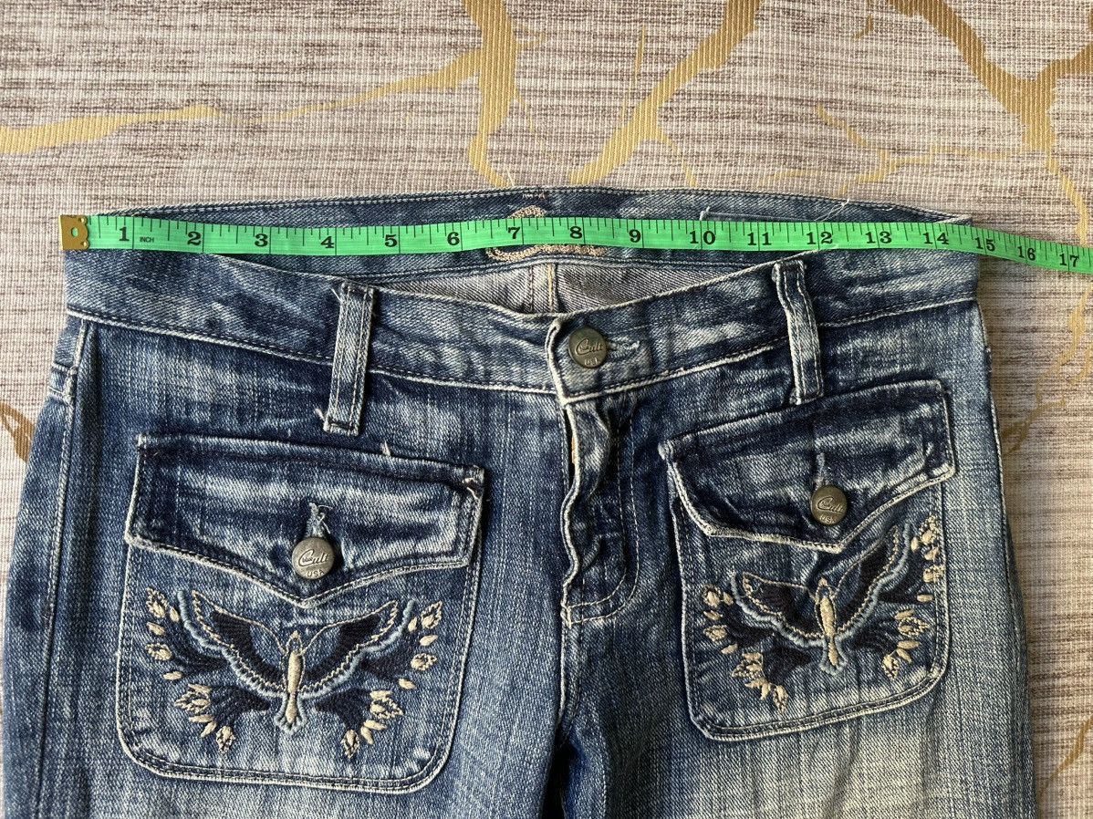 Japanese Brand FLARE Blue Cult Fatigue Jeans Size 28" / US 6 / IT 42 - 5 Thumbnail