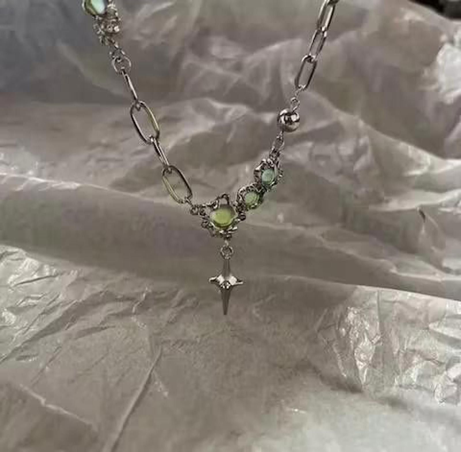 Jewelry STAR Crystal Gem Chain Link Pendant Necklace Size ONE SIZE - 3 Thumbnail
