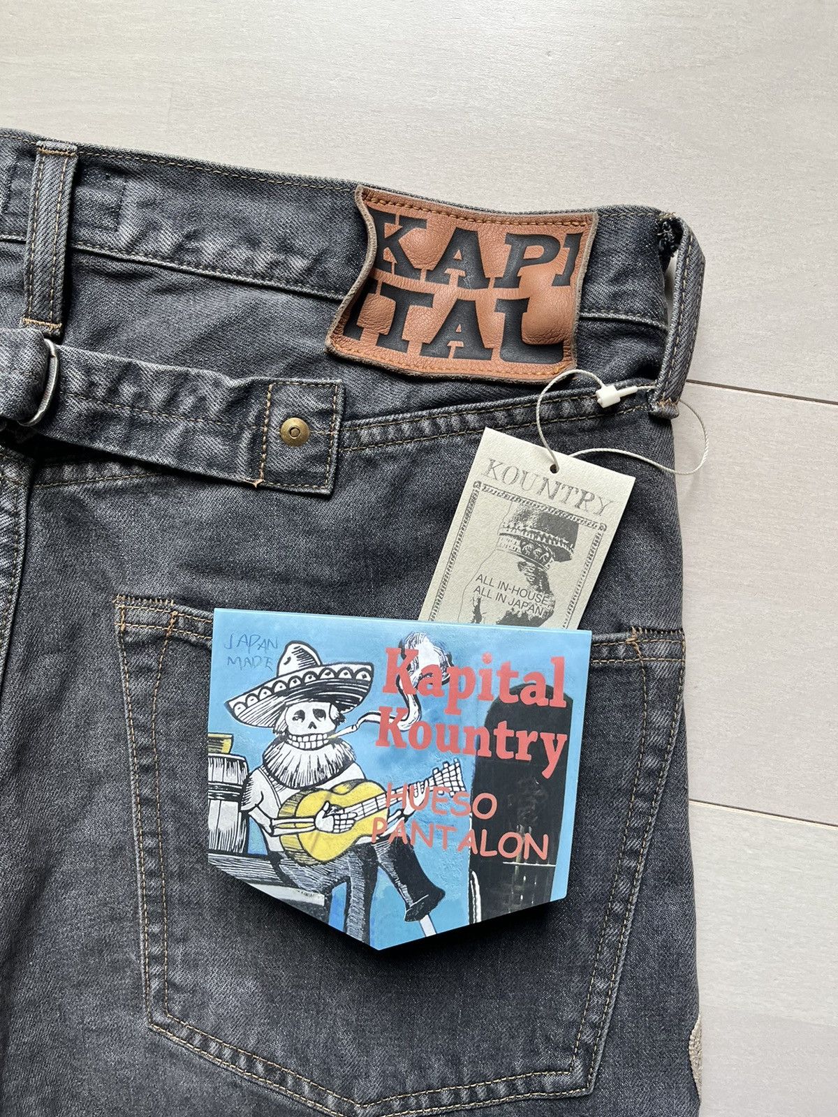 Kapital ✓Kapital 14oz black bone denim Mexican OKAGILLY stk 