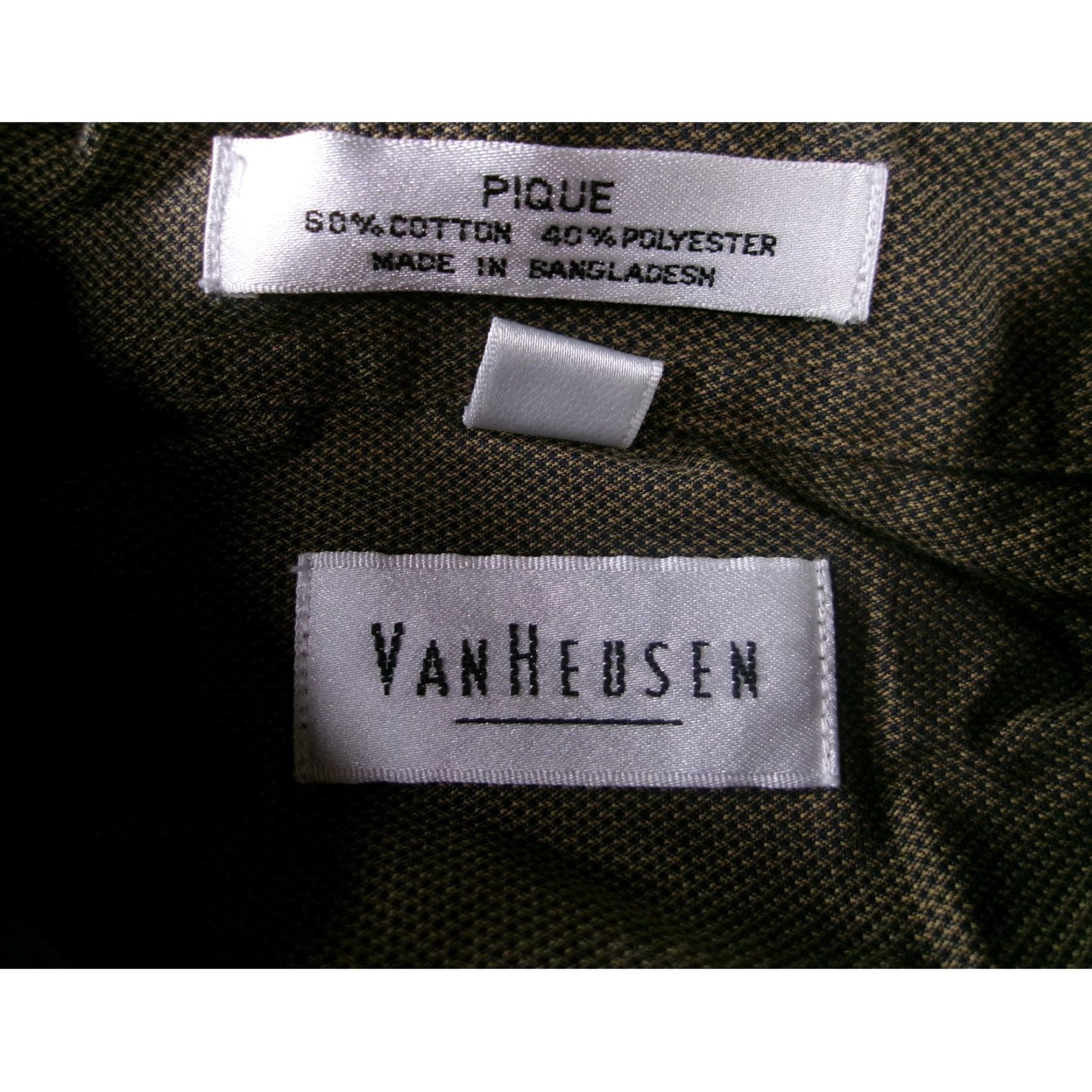 Van Heusen Van Heusen Mens Shirt 17.5 Olive Green Pique Office Casual Classic Button Up Size US XXL / EU 58 / 5 - 6 Thumbnail