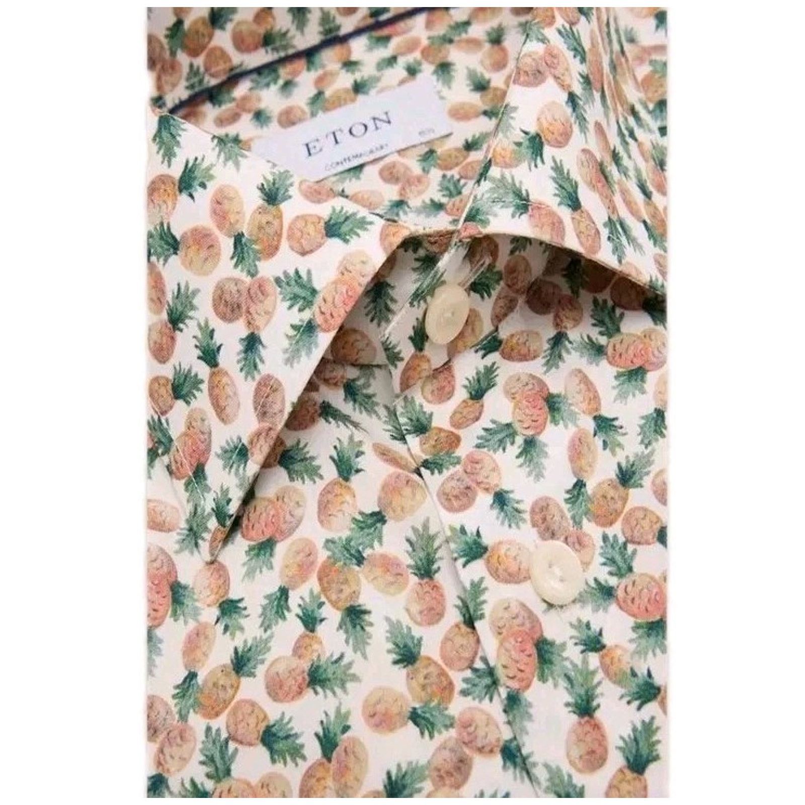 Eton Eton Dress Shirt Contemporary Fit Pineapple Print Size 44 Size US S / EU 44-46 / 1 - 9 Thumbnail