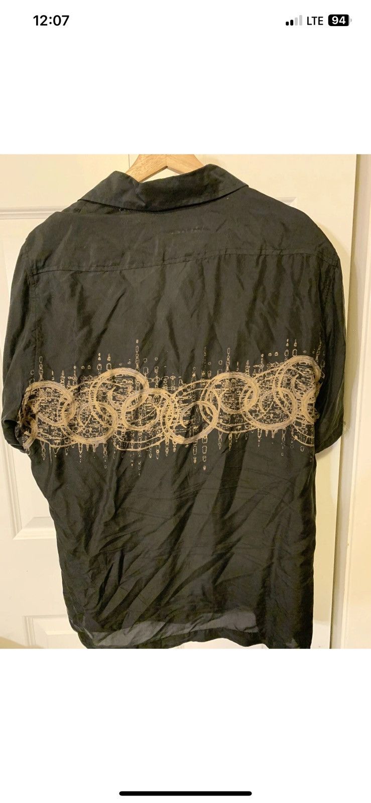 Murano Murano mens sz L black silk button shirt Size US L / EU 52-54 / 3 - 8 Thumbnail