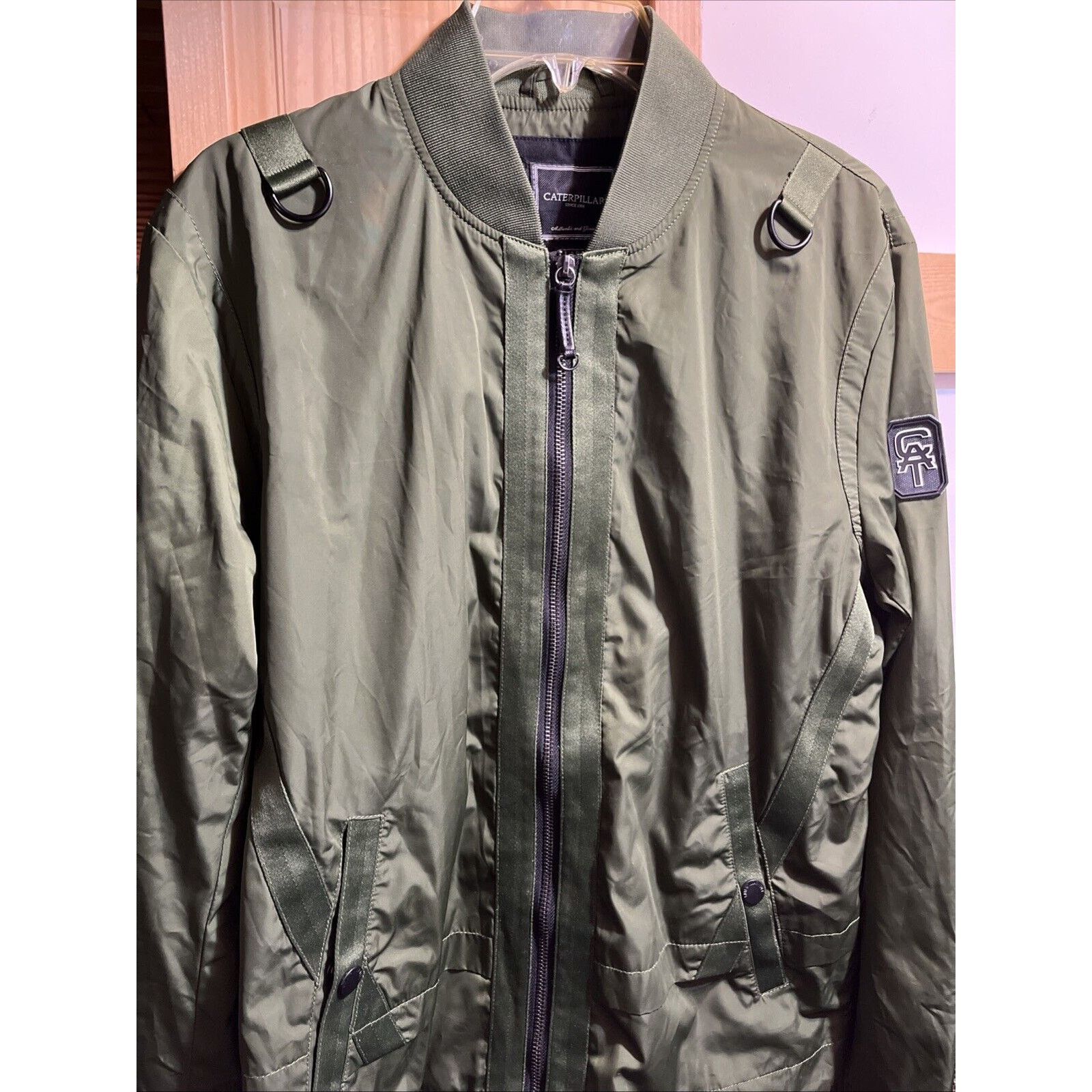 Caterpillar Caterpillar Mens L Green Polyester Jacket LS Zip Windbreaker Size US L / EU 52-54 / 3 - 8 Thumbnail