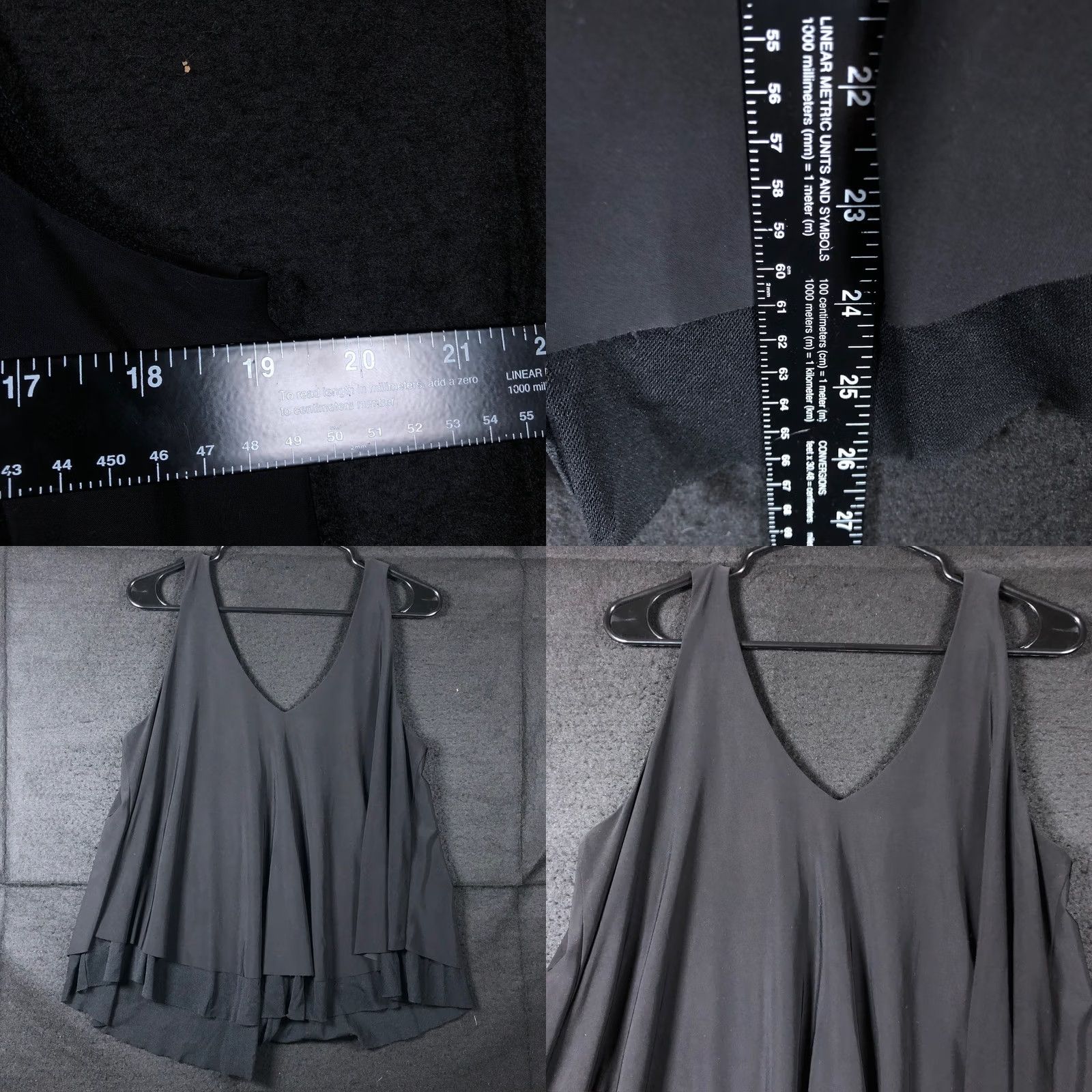 Express Express Womens Blouse Black Sleeveless Tank Layering Look V Neck Lined Stretch L Shirt Women’s Blouse Size L / US 10 / IT 46 - 8 Thumbnail