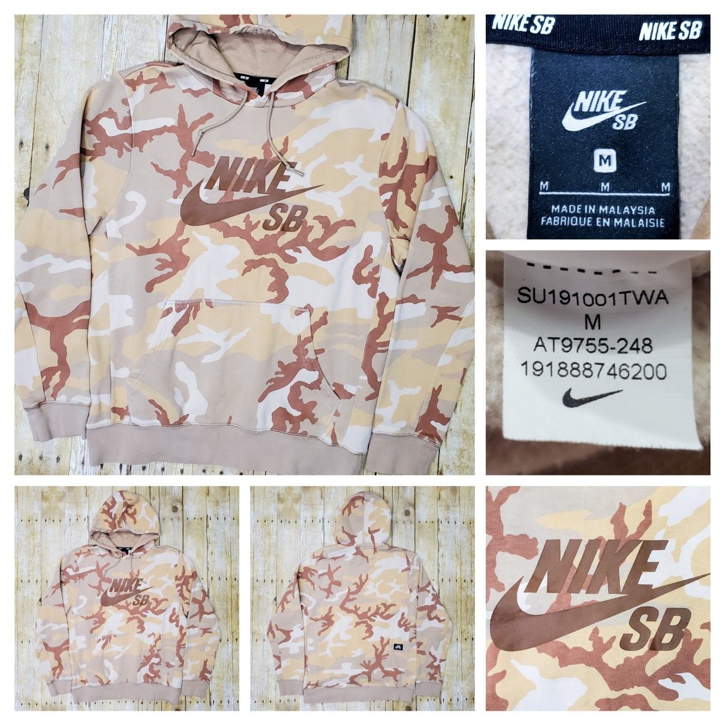 Nike Streetwear NIKE SB Hoodie Sweatshirt Desert Camo Camouflage Panel Sides Grailed