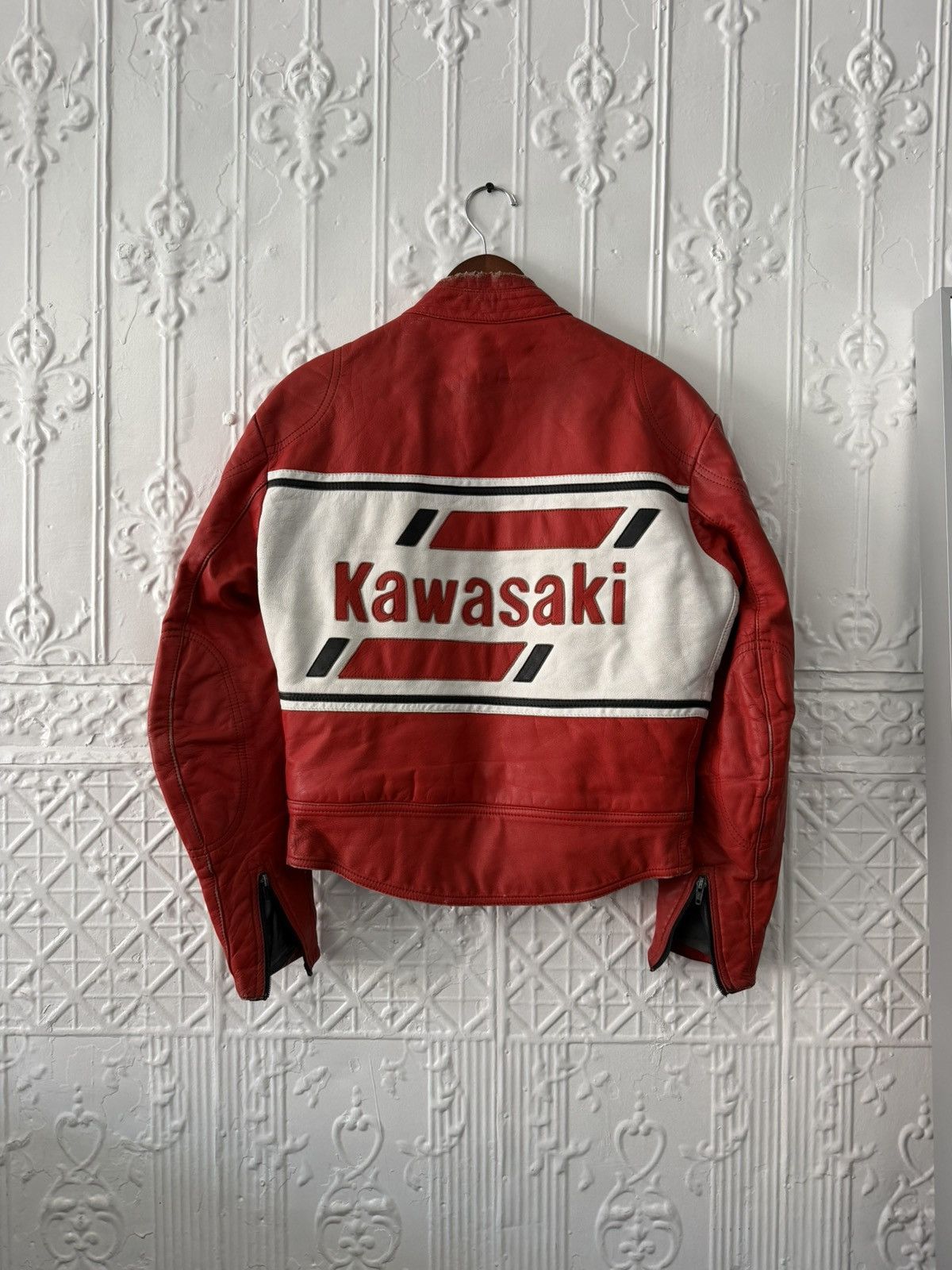 Vintage vintage 1990s kawasaki racing leather jacket Size US L / EU 52-54 / 3 - 3 Thumbnail