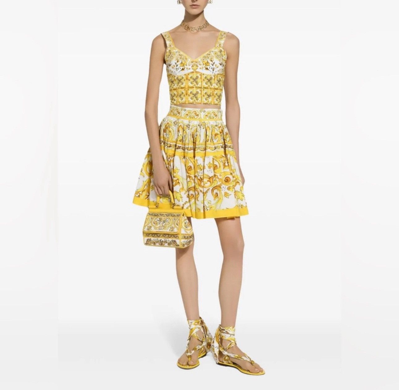 Dolce & Gabbana DOLCE & GABBANA MAJOLICA PRINT CORSET TOP Size M / US 6-8 / IT 42-44 - 4 Thumbnail
