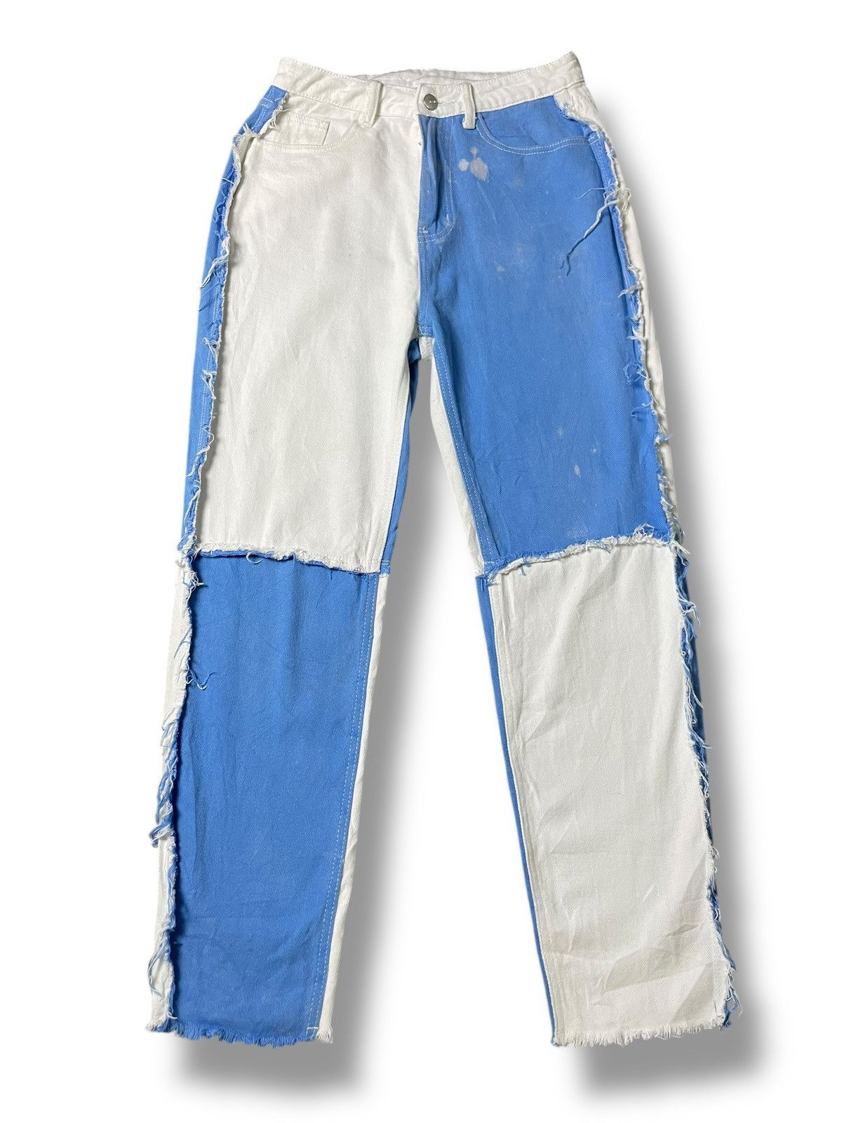 Designer × Shein SHEIN Brand Patchwork Straight Cut Jeans (87) Size US 27 - 1 Thumbnail