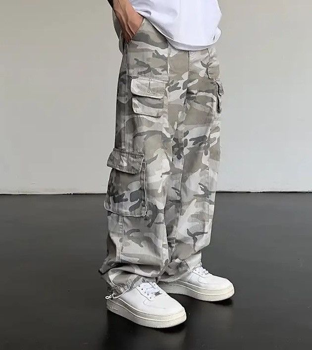 Y2K Camo Cargo Pants Men