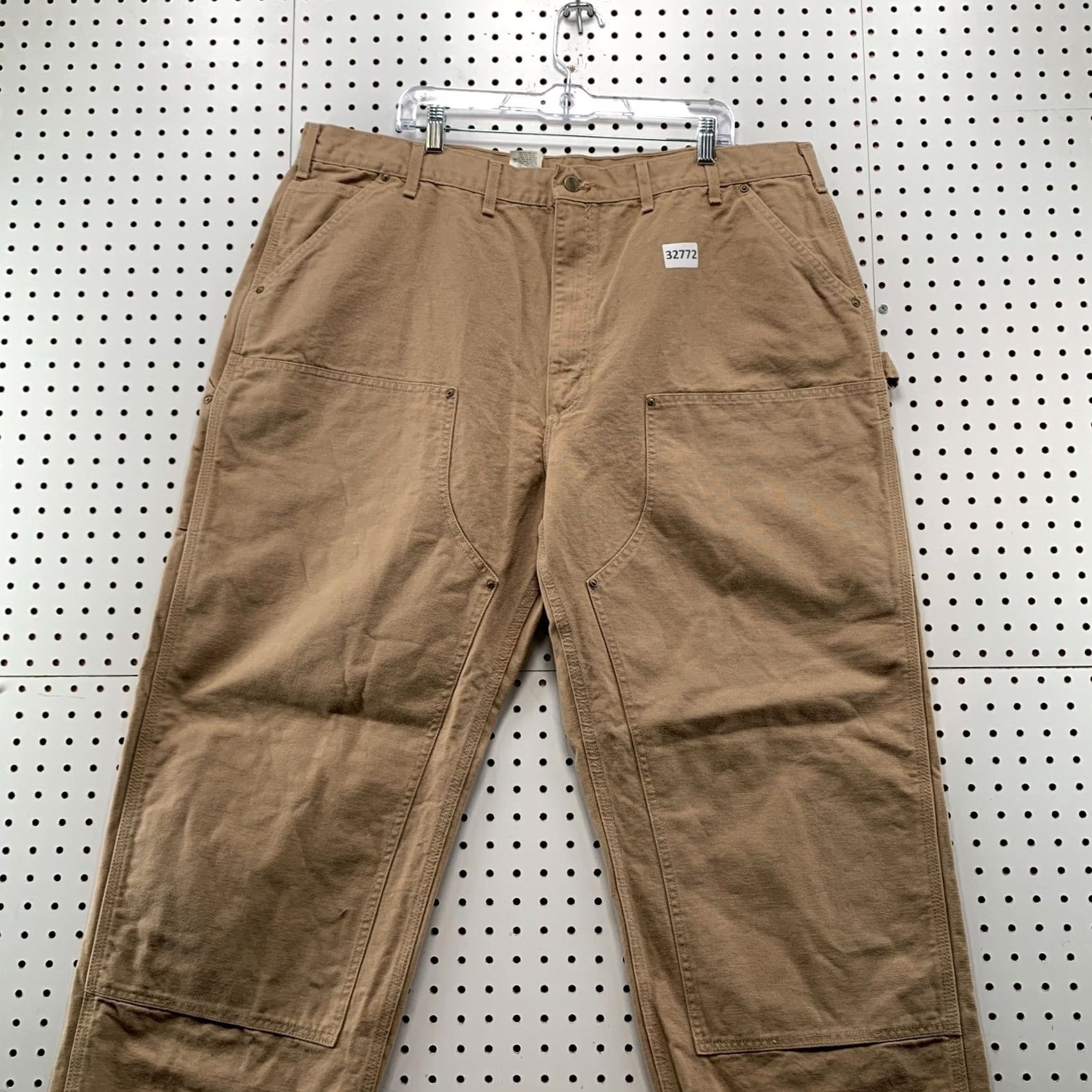 Carhartt VINTAGE Carhartt Pants Double Knee Canvas Mens 42x35 Brown USA Union Made Carhartt Pants Men 42x35 Brown USA Carpenter Style Size US 42 / EU 58 - 7 Thumbnail