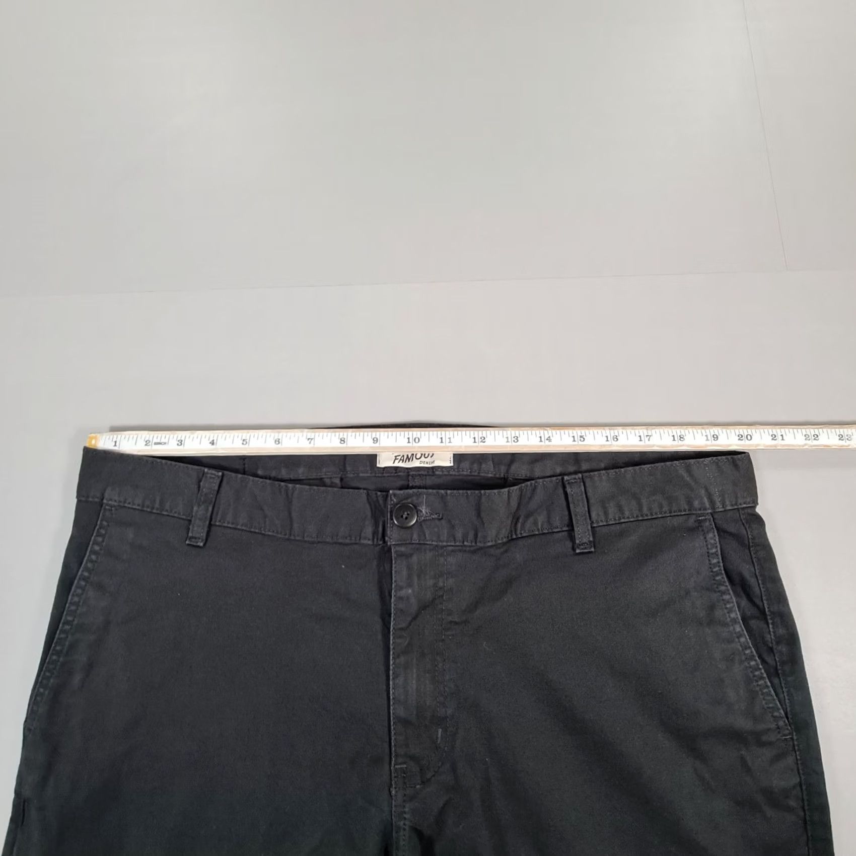 Vintage Naked & Famous Mens Chino Trousers Black W40 L31 Slim Stretch Japanese Fabric Denim Flat Front Zip Pocket Size US 40 / EU 56 - 6 Thumbnail