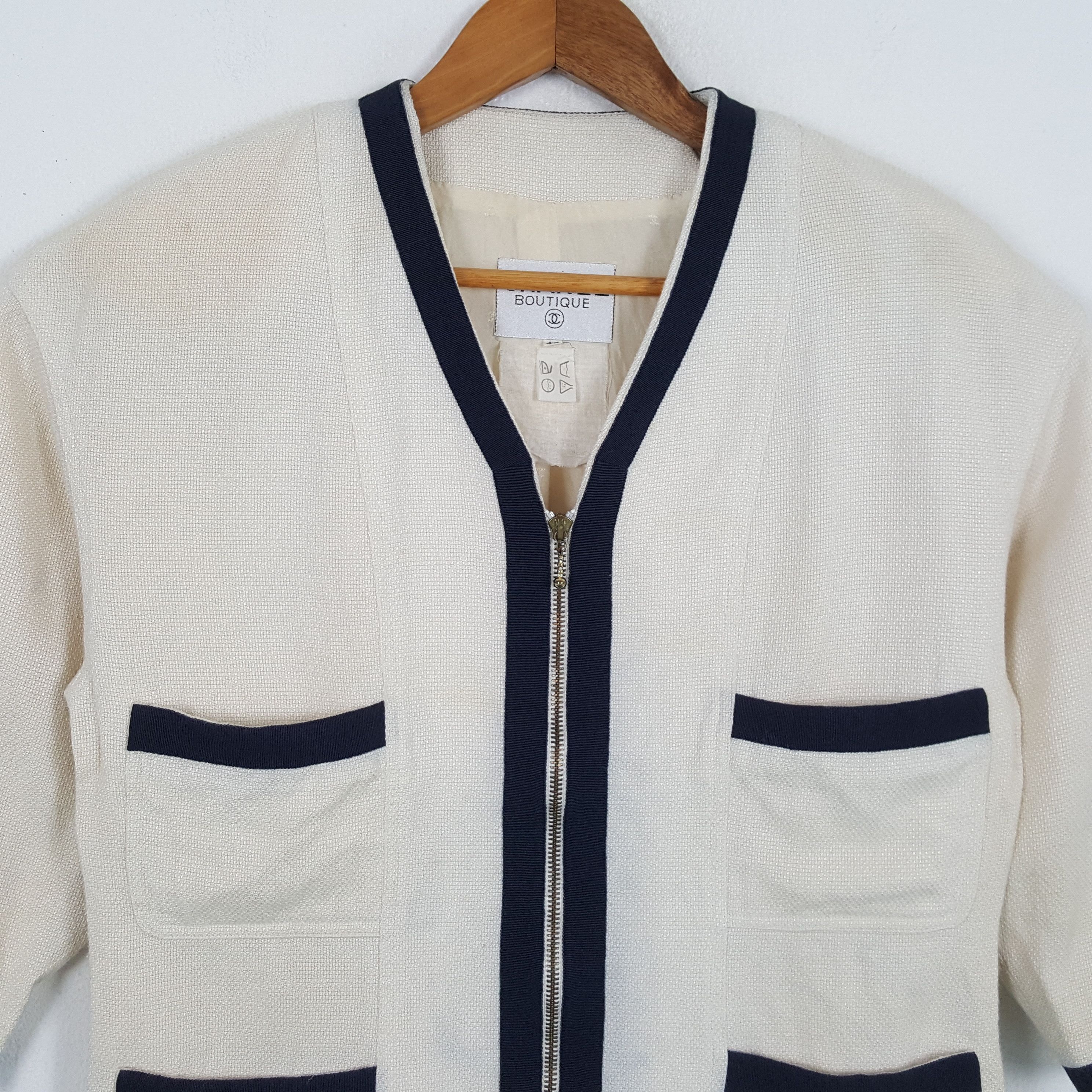 Chanel × Vintage Vintage CHANEL BOUTIQUE Paris Fashion Brand Tweed Jacket Size M / US 6-8 / IT 42-44 - 2 Thumbnail
