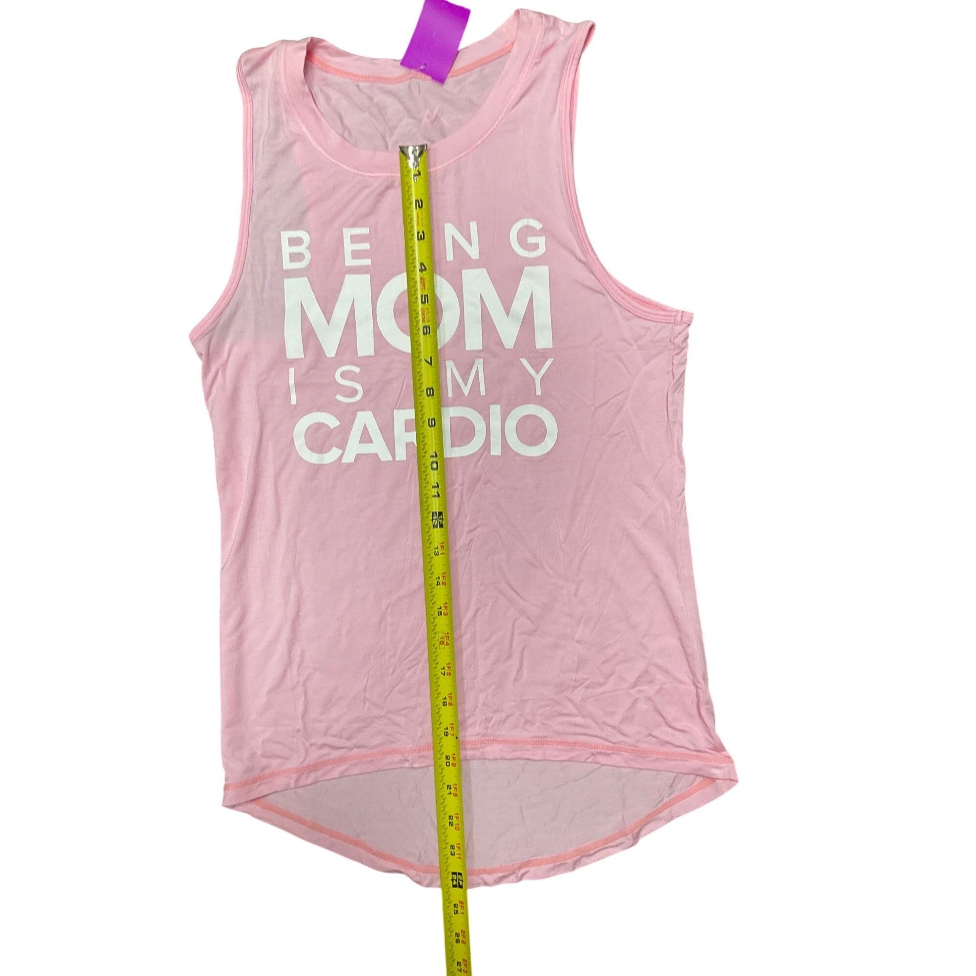 Other Being Mom Is My Cardio Pink Tank Top For Women Sleeveless R Size L / US 10 / IT 46 - 5 Thumbnail
