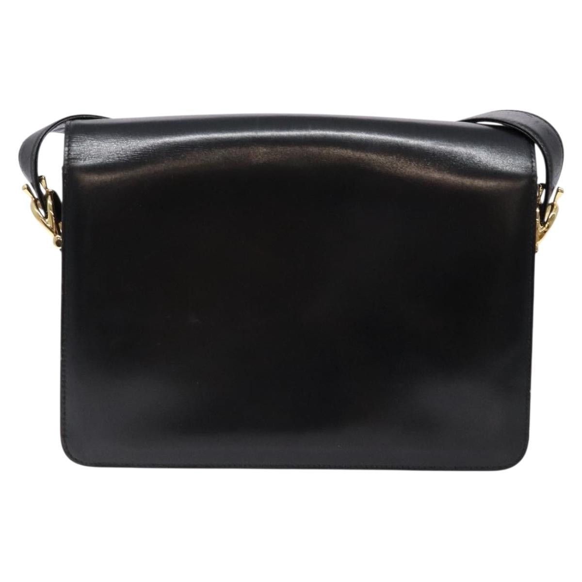 Celine CELINE Horse Carriage Shoulder Bag Leather Black Gold Size ONE SIZE - 3 Thumbnail