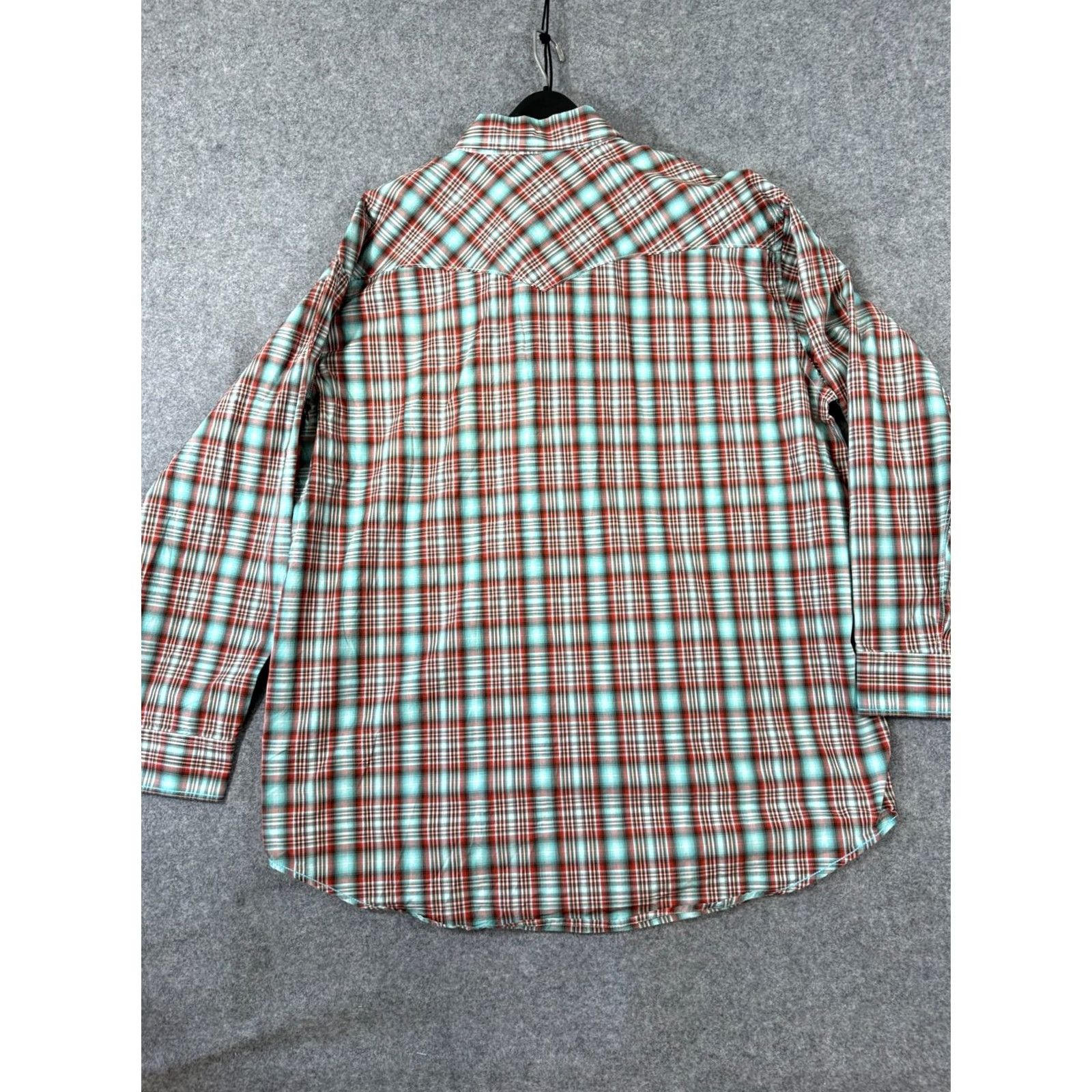 Vintage Panhandle Slim Rough Stock Western Shirt Mens 2XL Red Blue Plaid Pearl Snap Long Sleeve Pockets Size US XXL / EU 58 / 5 - 7 Thumbnail