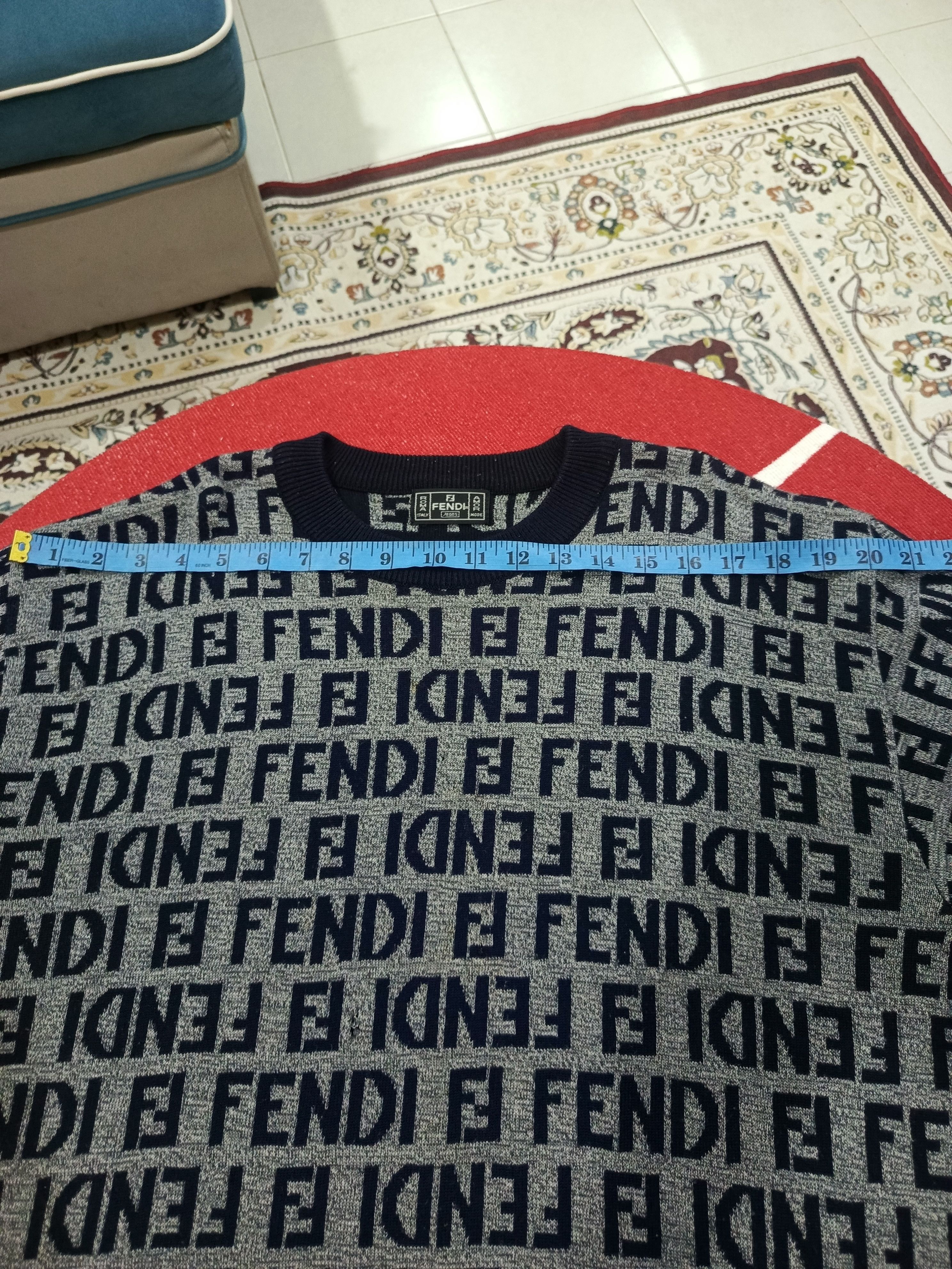 Fendi Fendi crewneck sweater with the FF logo or Zucca monogram Size US L / EU 52-54 / 3 - 12 Thumbnail