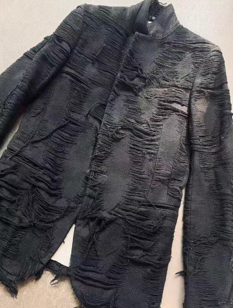 The Viridi-anne The Viridi-Anne Early Hand-Torn Distressed Blazer Size 40S - 2 Thumbnail
