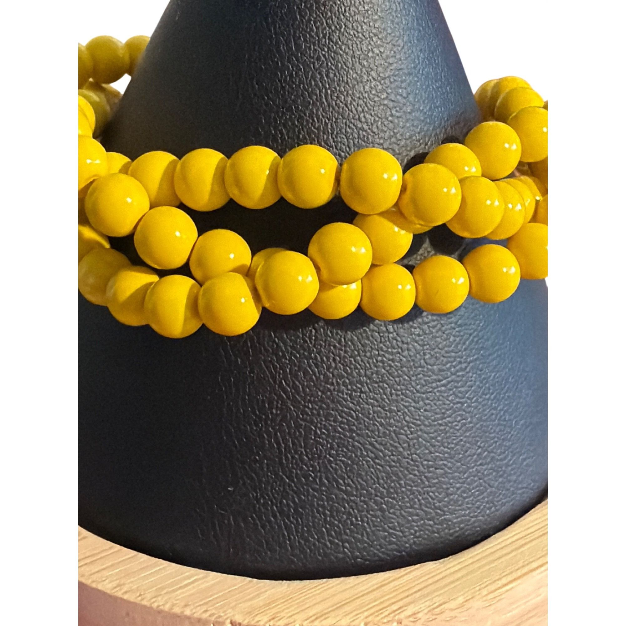 Other Vintage Multi Strand Yellow Bead Braided Bracelet Lobster Cl Size ONE SIZE - 2 Thumbnail