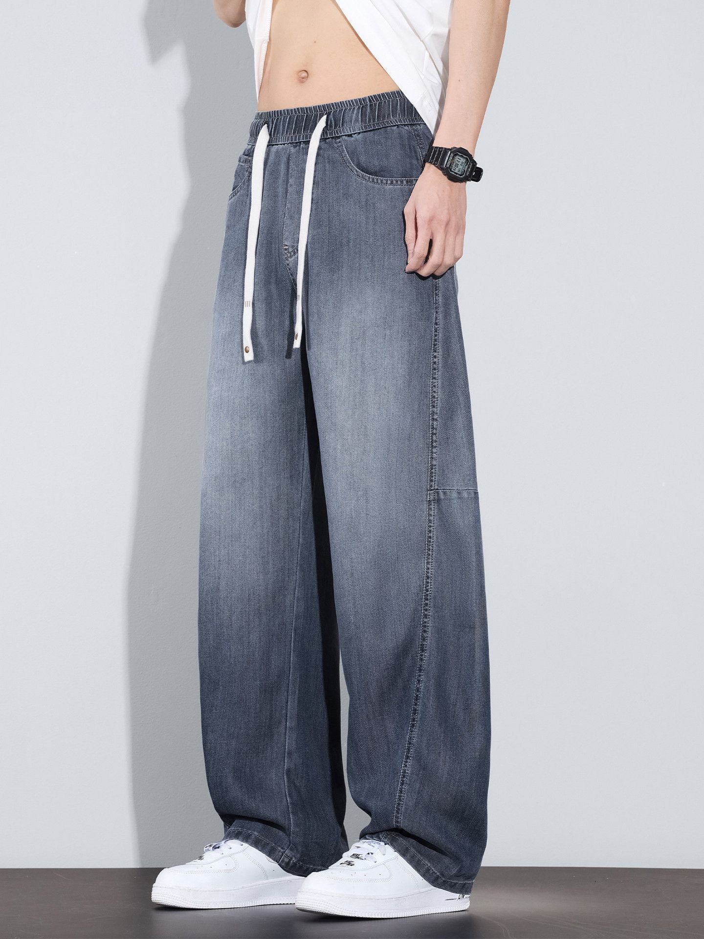 Vintage Men's loose wide-leg casual curved jeans Size US 32 / EU 48 - 3 Thumbnail