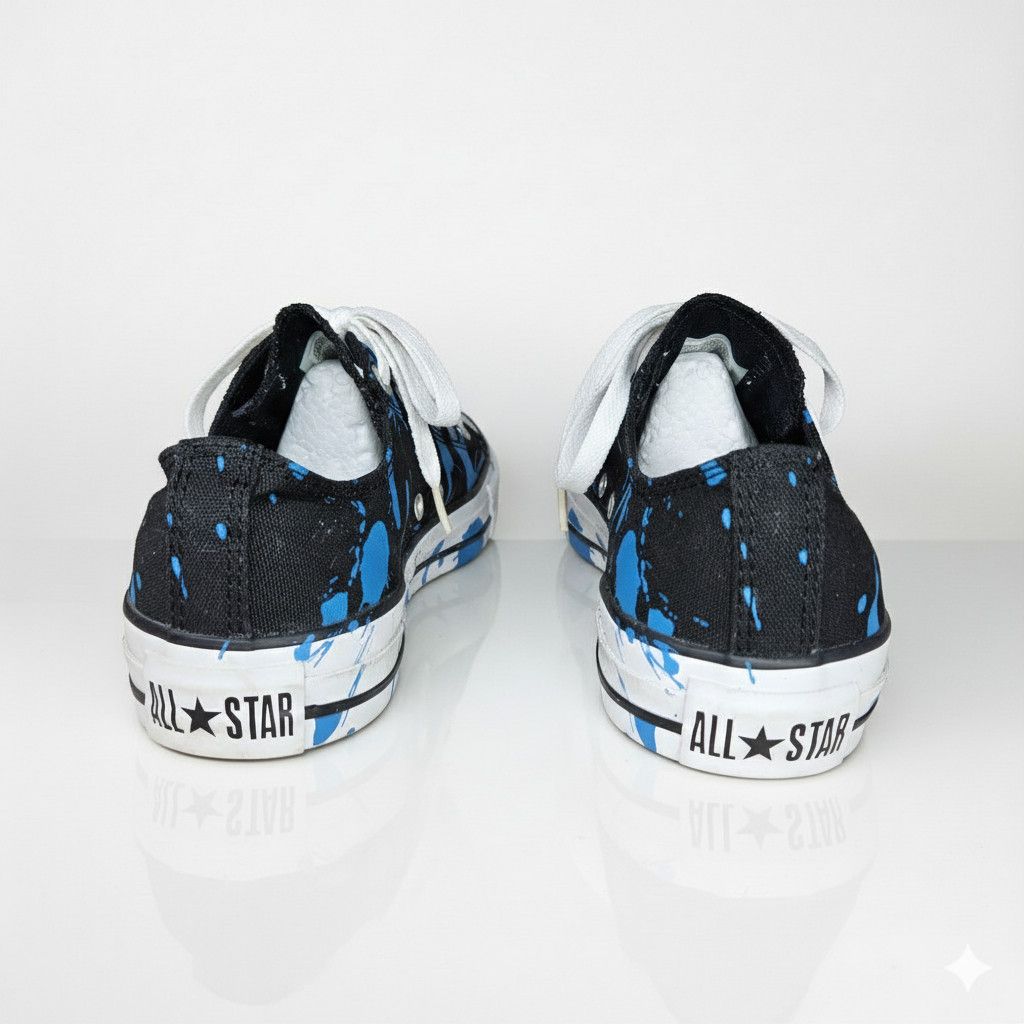 Converse Converse W9/M7 Sneakers Paint Splatter Black Blue Lace Up Size US 7 / EU 40 - 7 Thumbnail