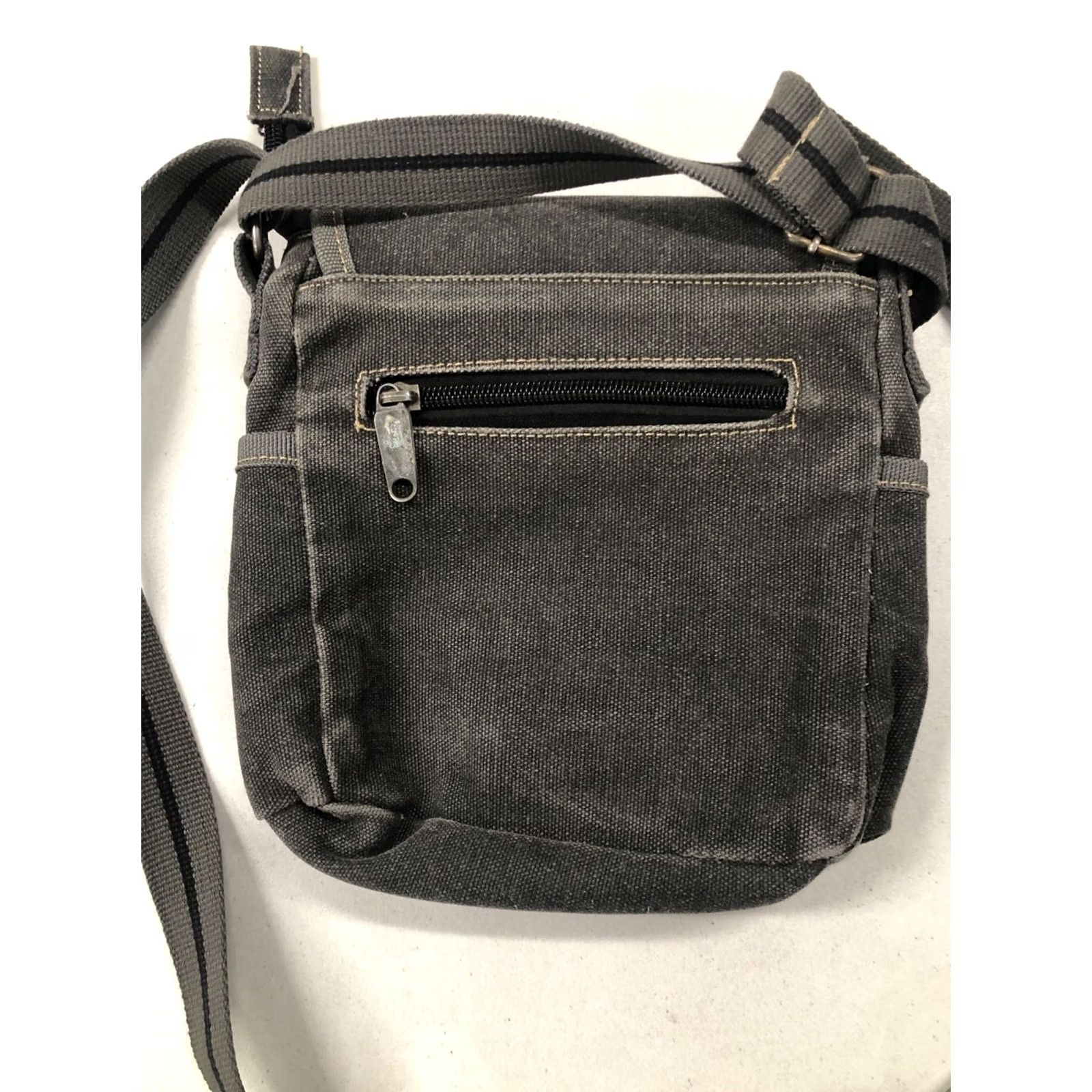 Diesel DIESEL Vintage Crossbody Bag Mens Medium Khaki Leather Canvas Multi Pocket 90s Army City Y2K Rare Crossbody Sling Bag Size ONE SIZE - 4 Thumbnail