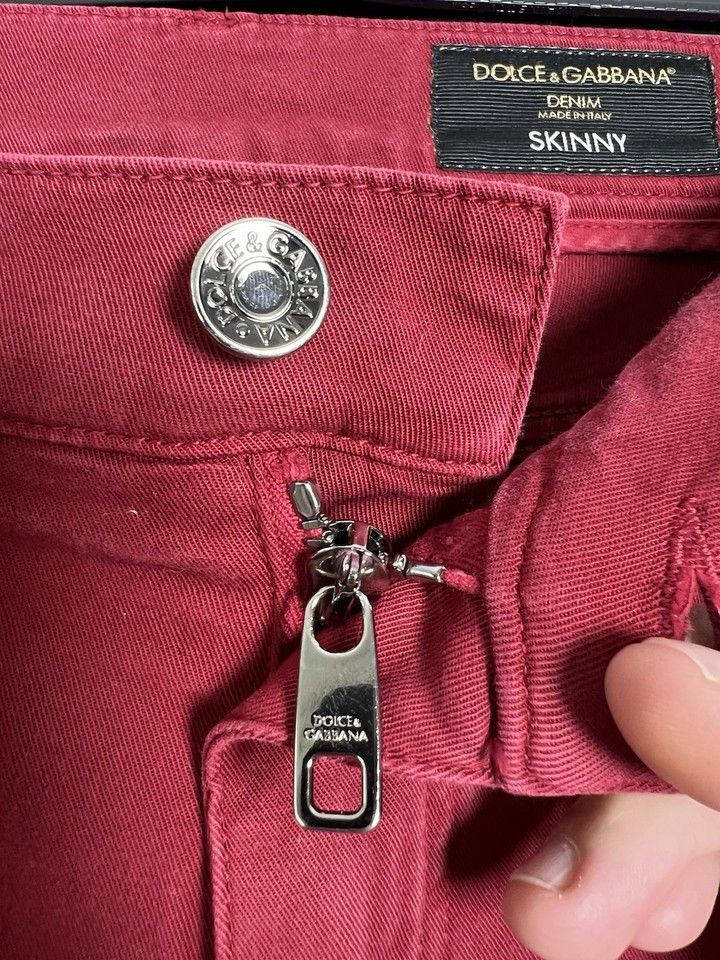 Dolce & Gabbana Women's Jeans Pants Burgundy Size 52