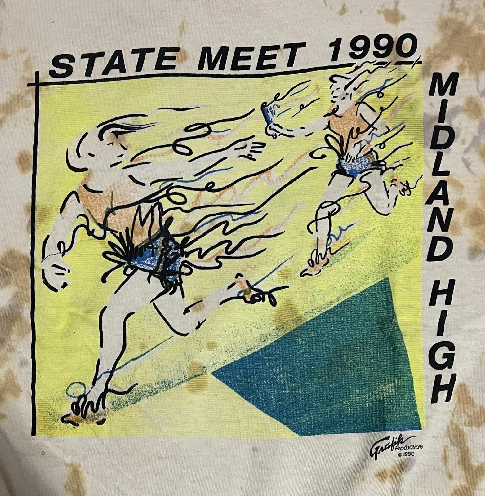 Designer VTG 90s Midland High State Meet Sportswear Graphic Tee Sz L Size US L / EU 52-54 / 3 - 3 Thumbnail