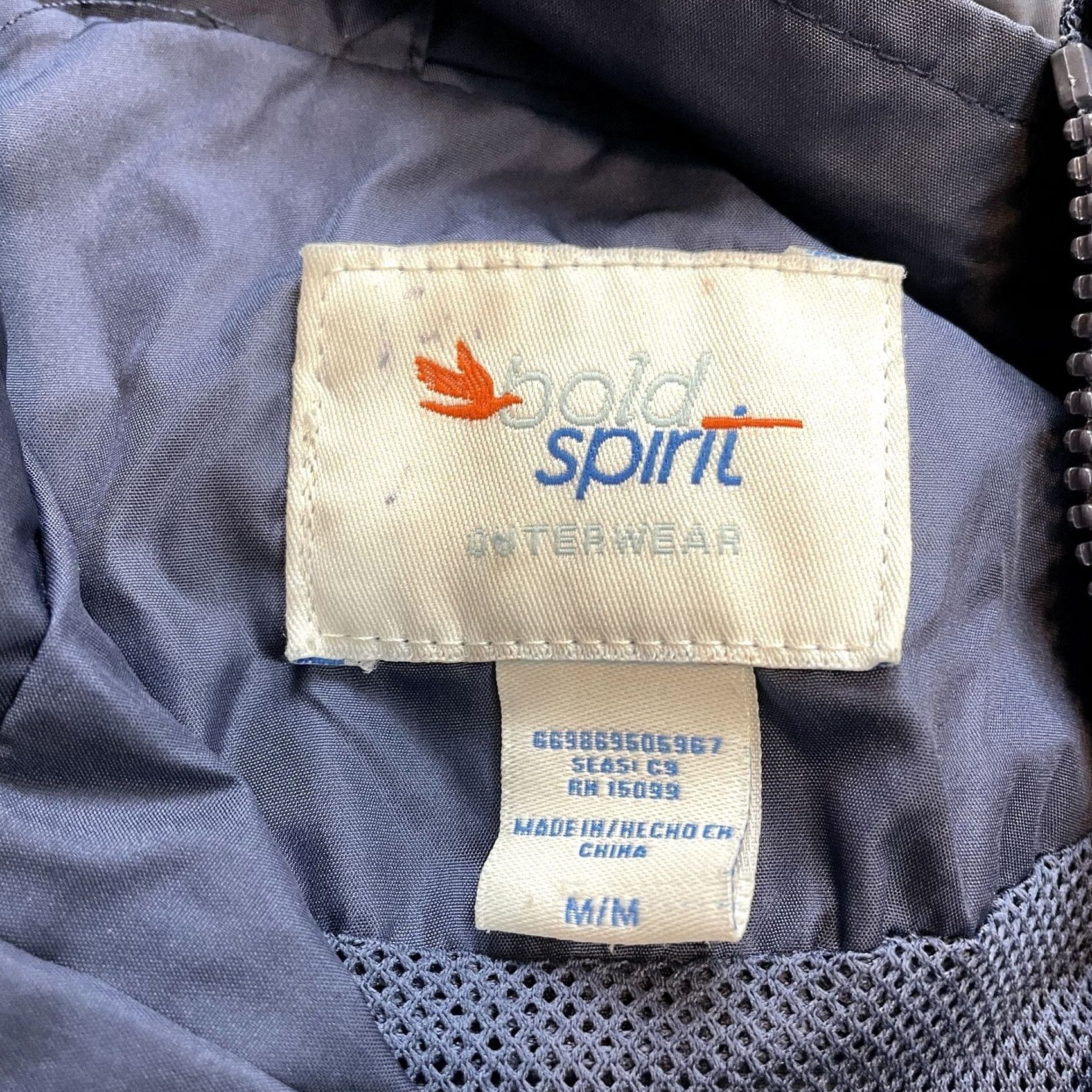 Vintage Bold Spirit Jacket Mens M Blue Hooded Zip Outdoor Windbreaker Jacket Size US M / EU 48-50 / 2 - 3 Thumbnail