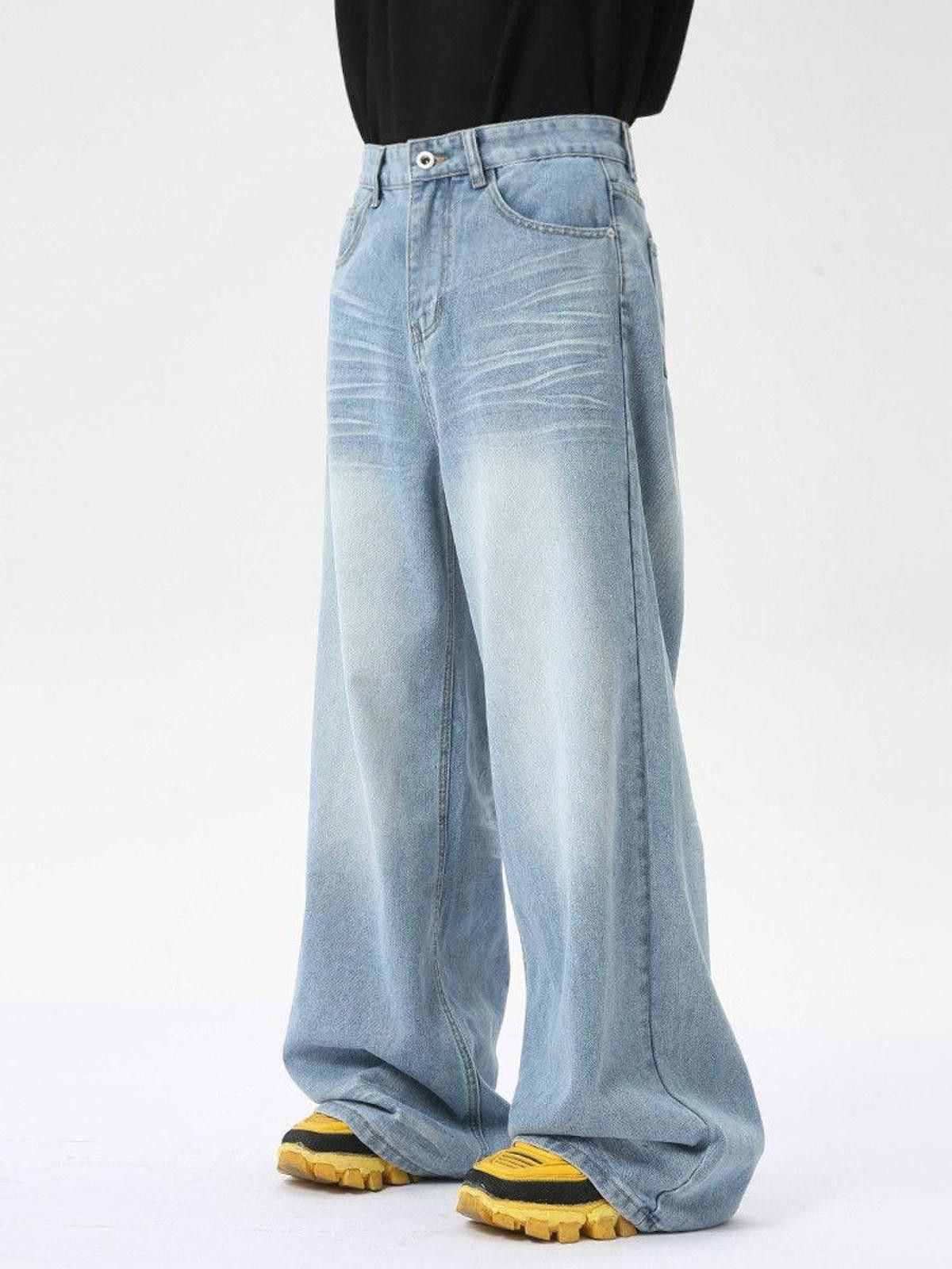 Vintage Blue Wide Leg Baggy Denim Jeans Size US 33 - 2 Thumbnail