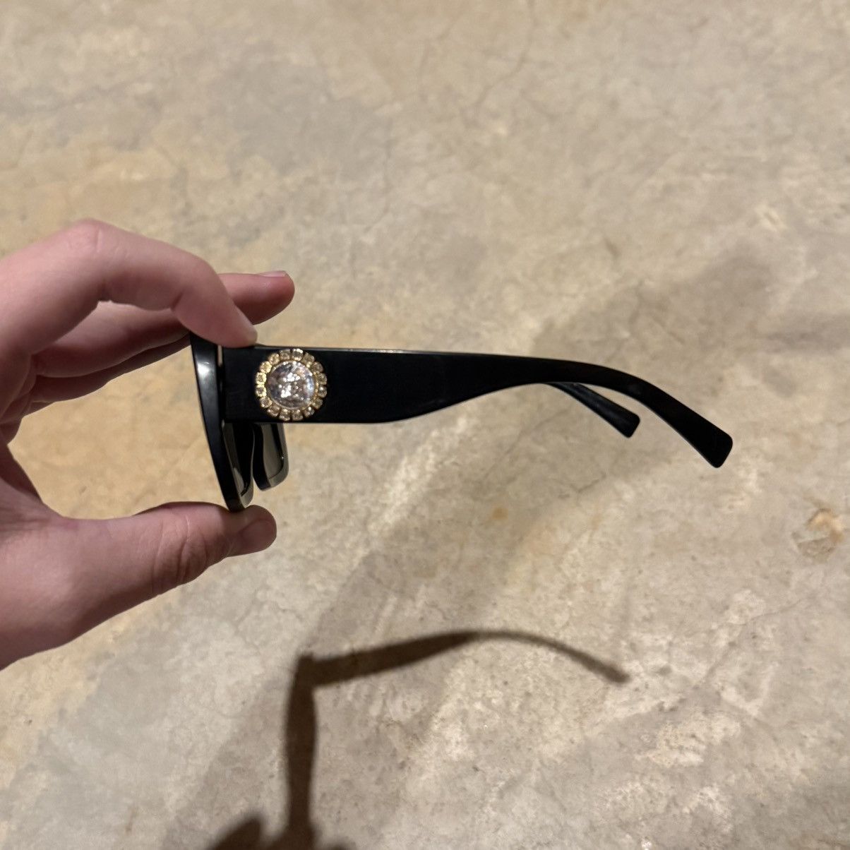 Versace Versace Medusa Crystal Embellish Square Frame Sunglasses Size ONE SIZE - 3 Thumbnail