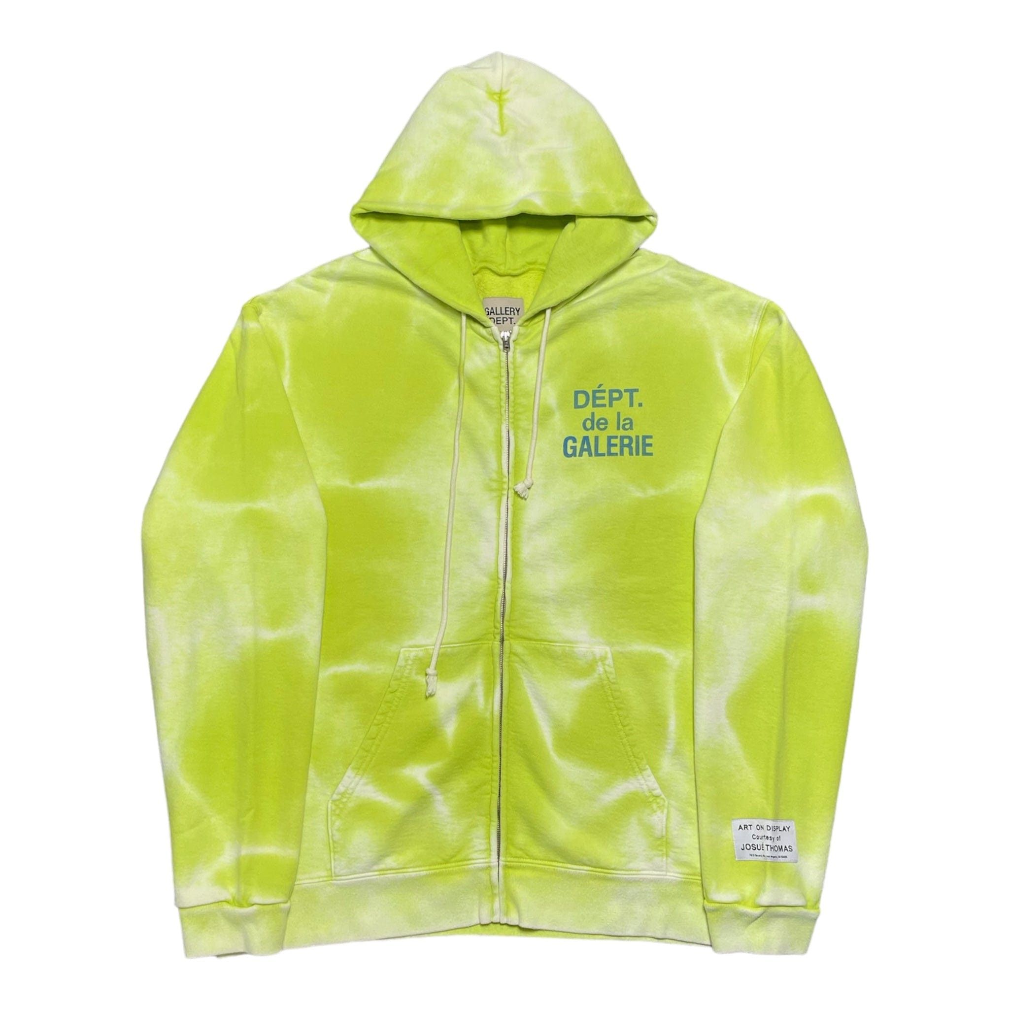 Gallery Dept. Gallery Department French Logo Zip Up Hooded Sweatshirt Lime Size US XL / EU 56 / 4 - 1 Thumbnail