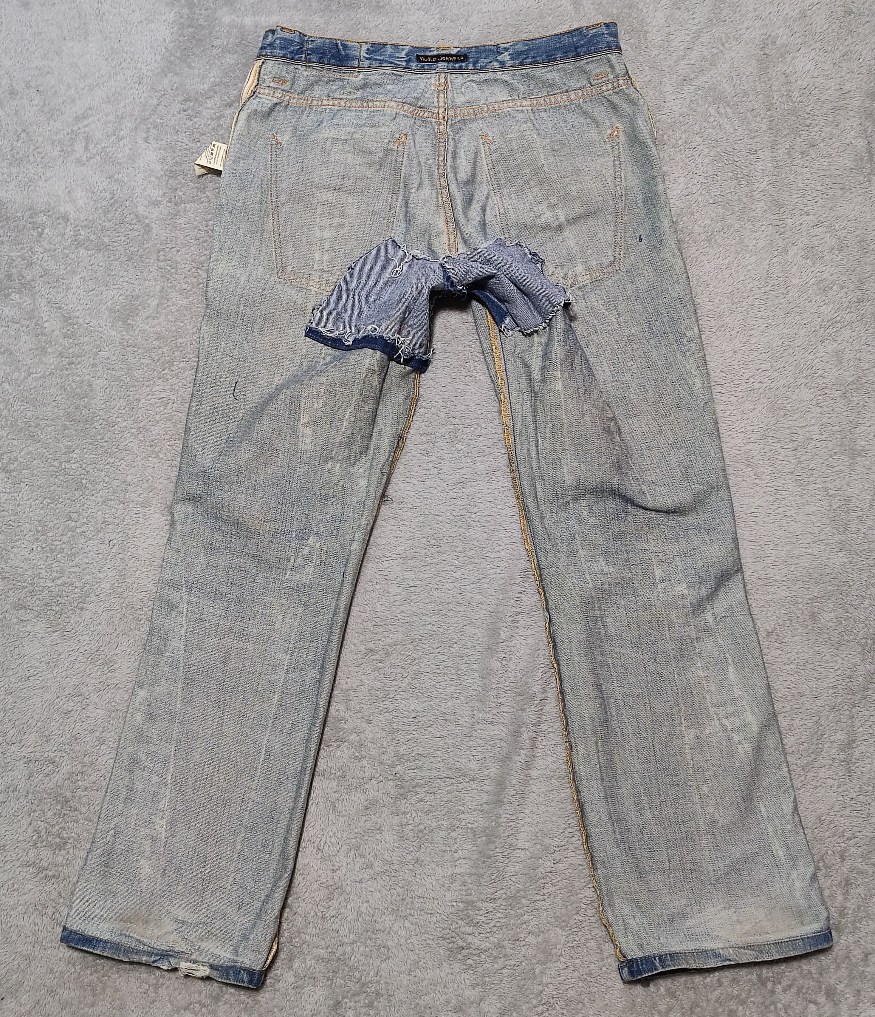 Nudie Jeans Vintage Distressed Nudie saltwater blue Italy made Size US 34 / EU 50 - 17 Thumbnail