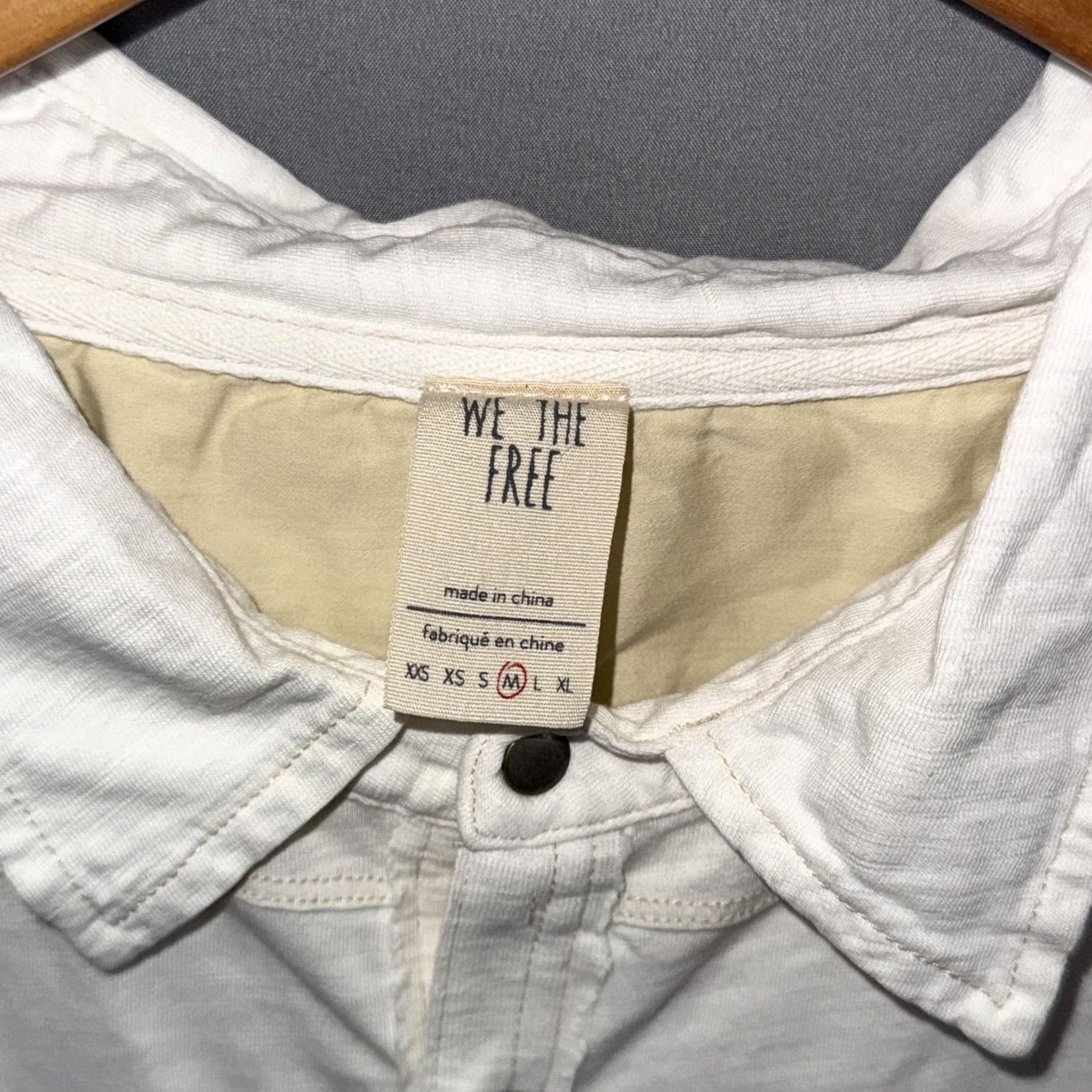 Vintage VINTAGE We The Free Shirt Womens M Ivory Tunic Oversized Cotton Henley Popover Buttoned Collared Size M / US 6-8 / IT 42-44 - 4 Thumbnail
