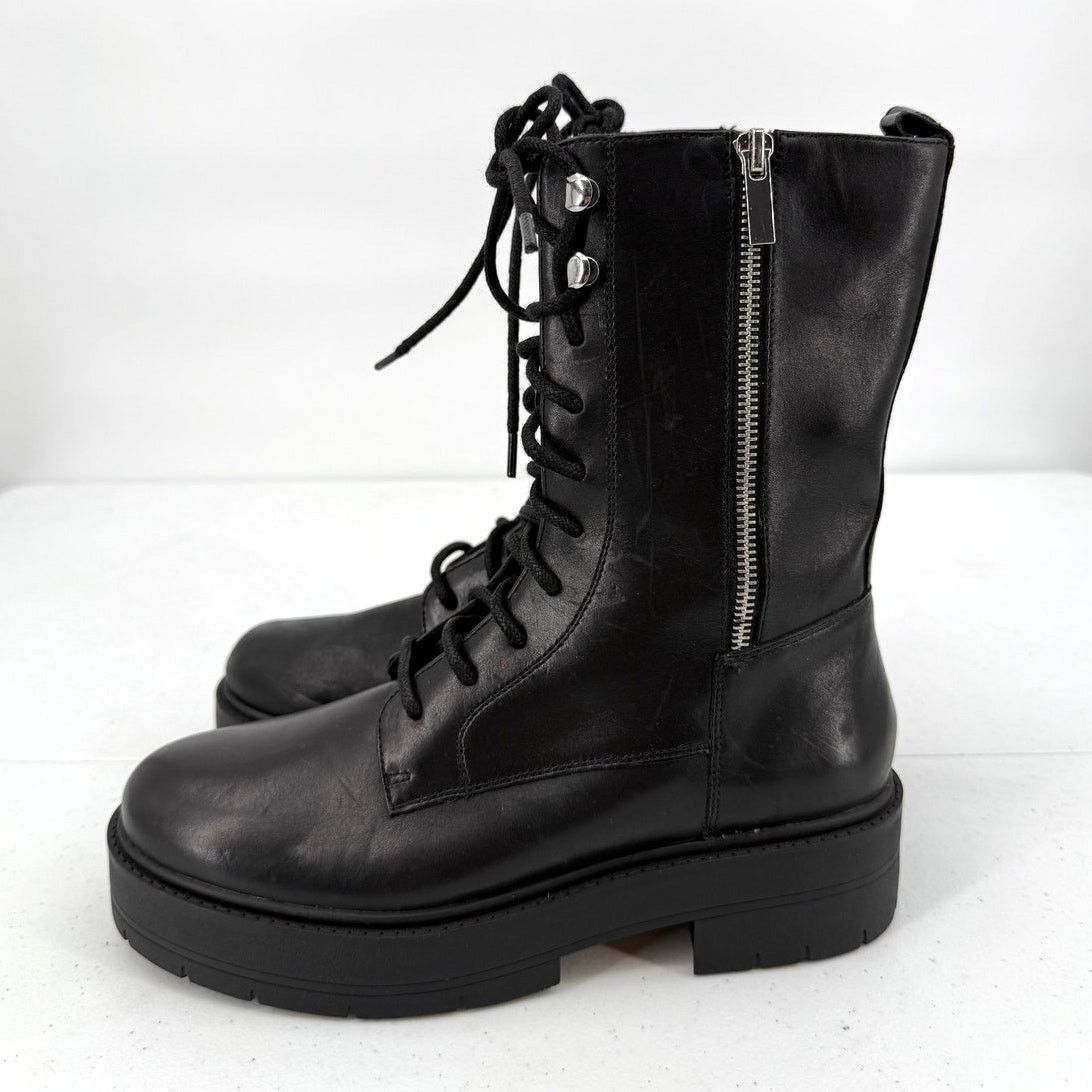 Geox NEW Geox D Spheric EC7 Leather Zippered Biker Mid Boots Size US 9 / IT 39 - 3 Thumbnail
