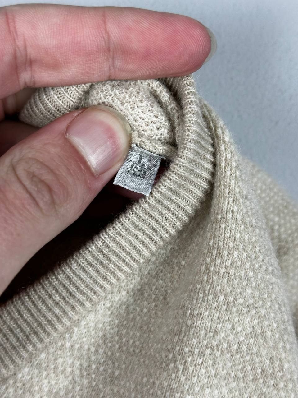 Ermenegildo Zegna Ermenegildo Zegna Beige Luxury Cashmere Sweater Size US L / EU 52-54 / 3 - 9 Thumbnail