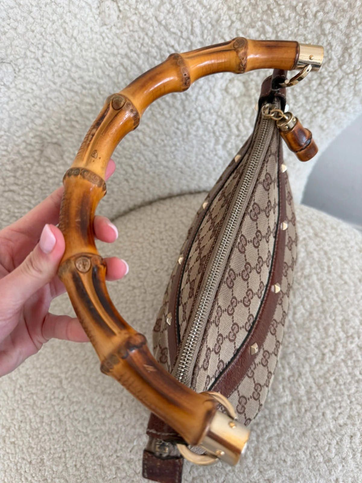 Gucci Gucci GG canvas bamboo handle shoulder bag Size ONE SIZE - 5 Thumbnail