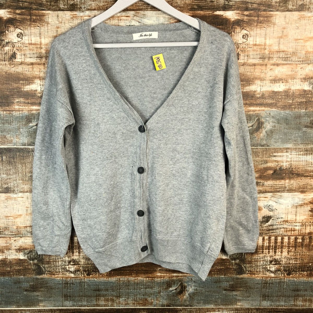 Japanese Brand In The Life Grey Cardigan Knitwear #A1580 Size M / US 6-8 / IT 42-44 - 3 Thumbnail