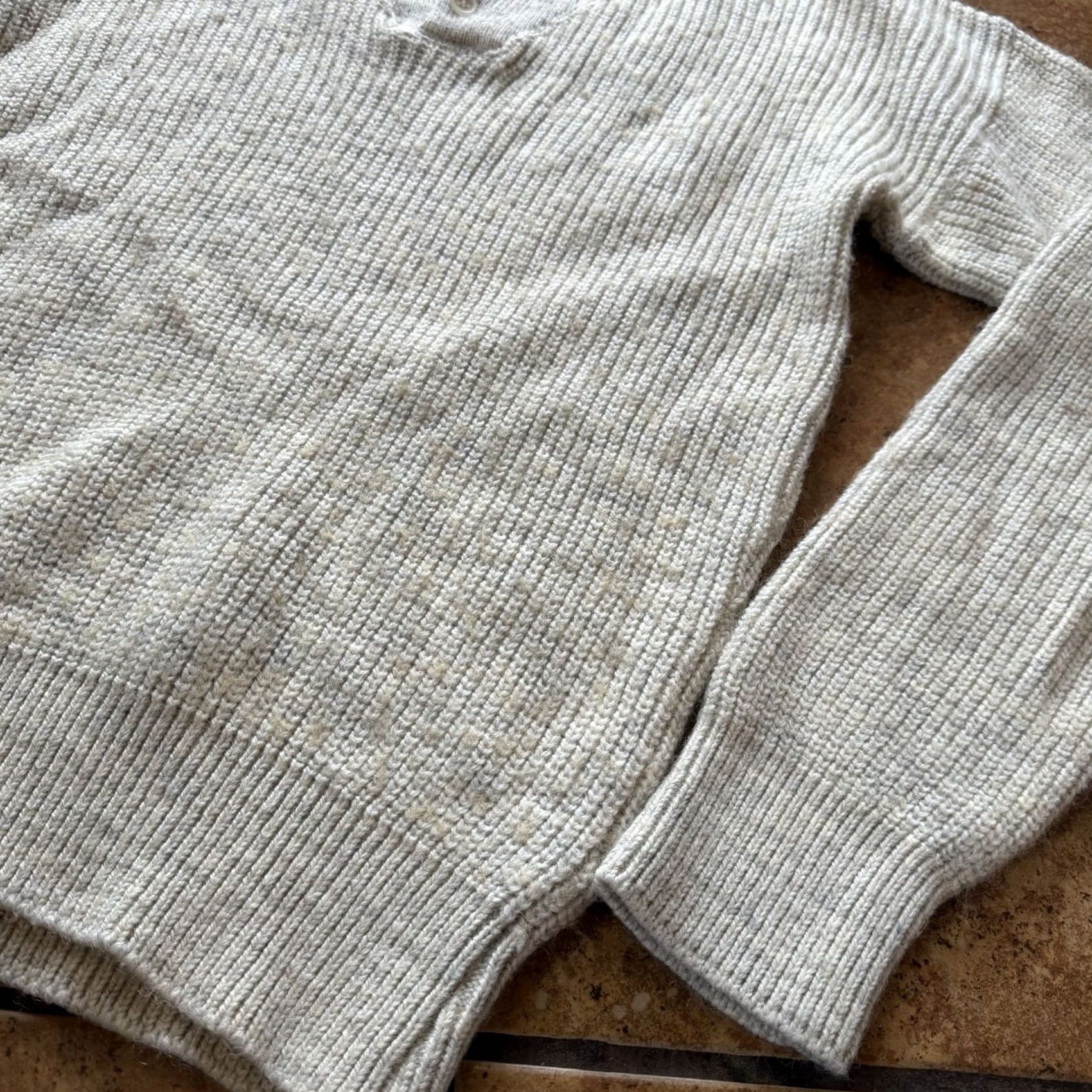 Vintage VTG LL Bean High Trek Yarn Knit Sweater FISHING Henley Neck Mens Hiking Pullover Crewneck Mock Neck Knitted Wool Blend Fall Winter Casual Travel Size US S / EU 44-46 / 1 - 6 Thumbnail